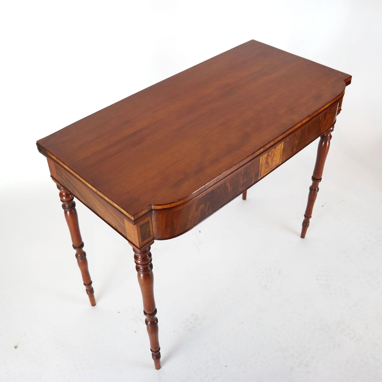 Federal Cherrywood Inlaid Mahogany Card Table (1 of 9)