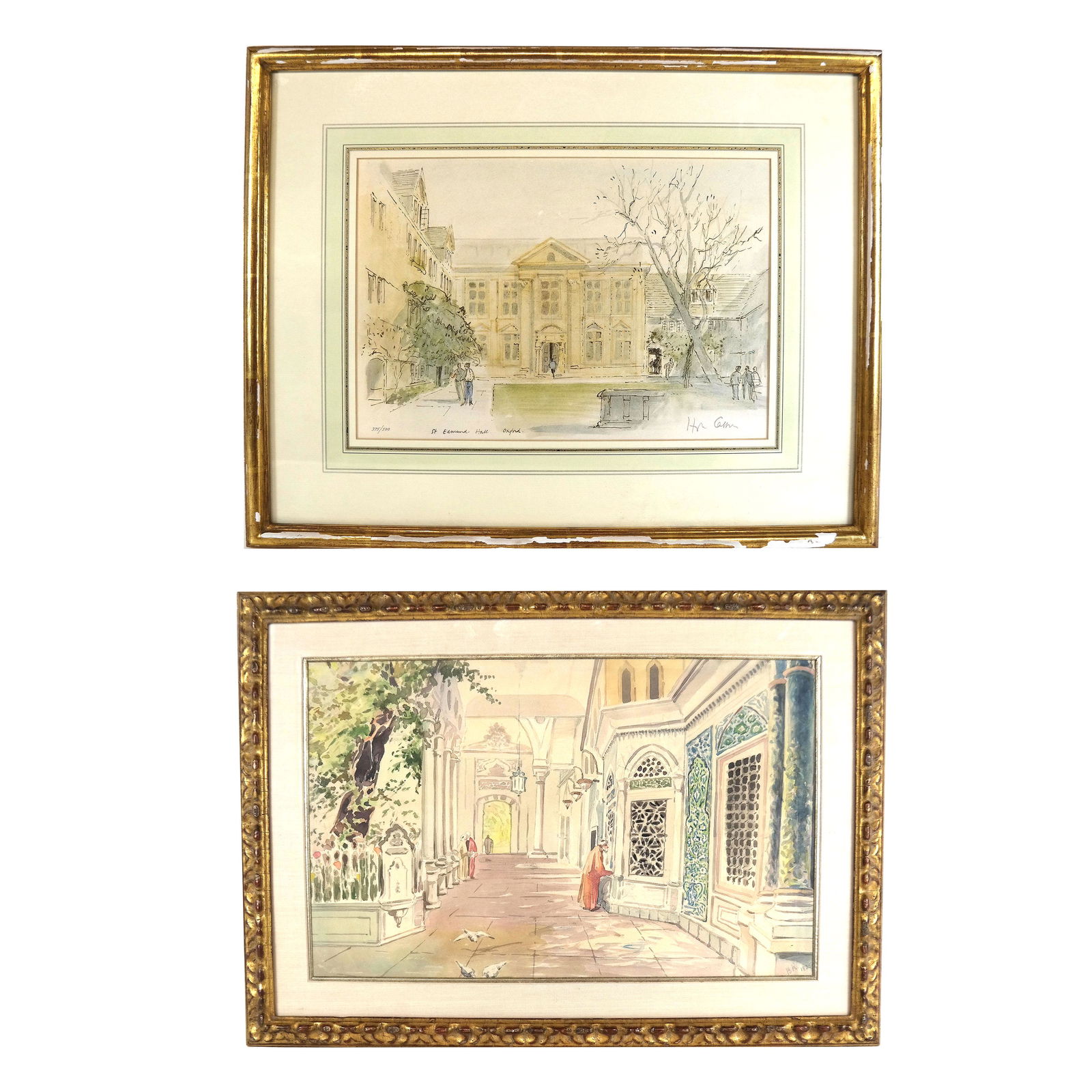 Watercolor and Print - Two Framed Works (1 of 14)