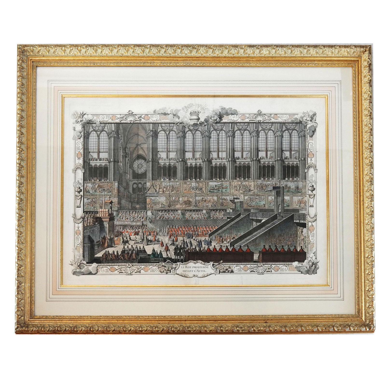 19th C. Engraving - Coronation of Louis XV (1 of 7)