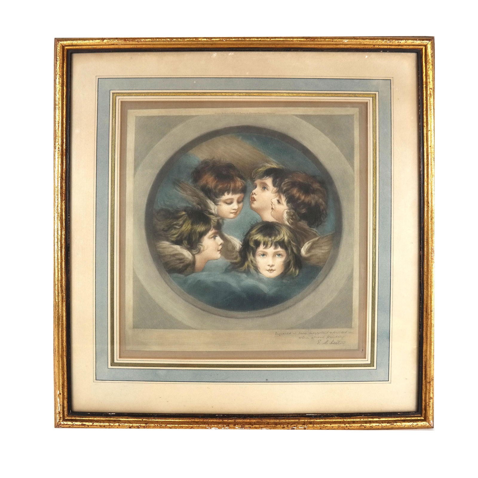 E.M. HESTER: Little Angel Faces - Mezzotint (1 of 5)