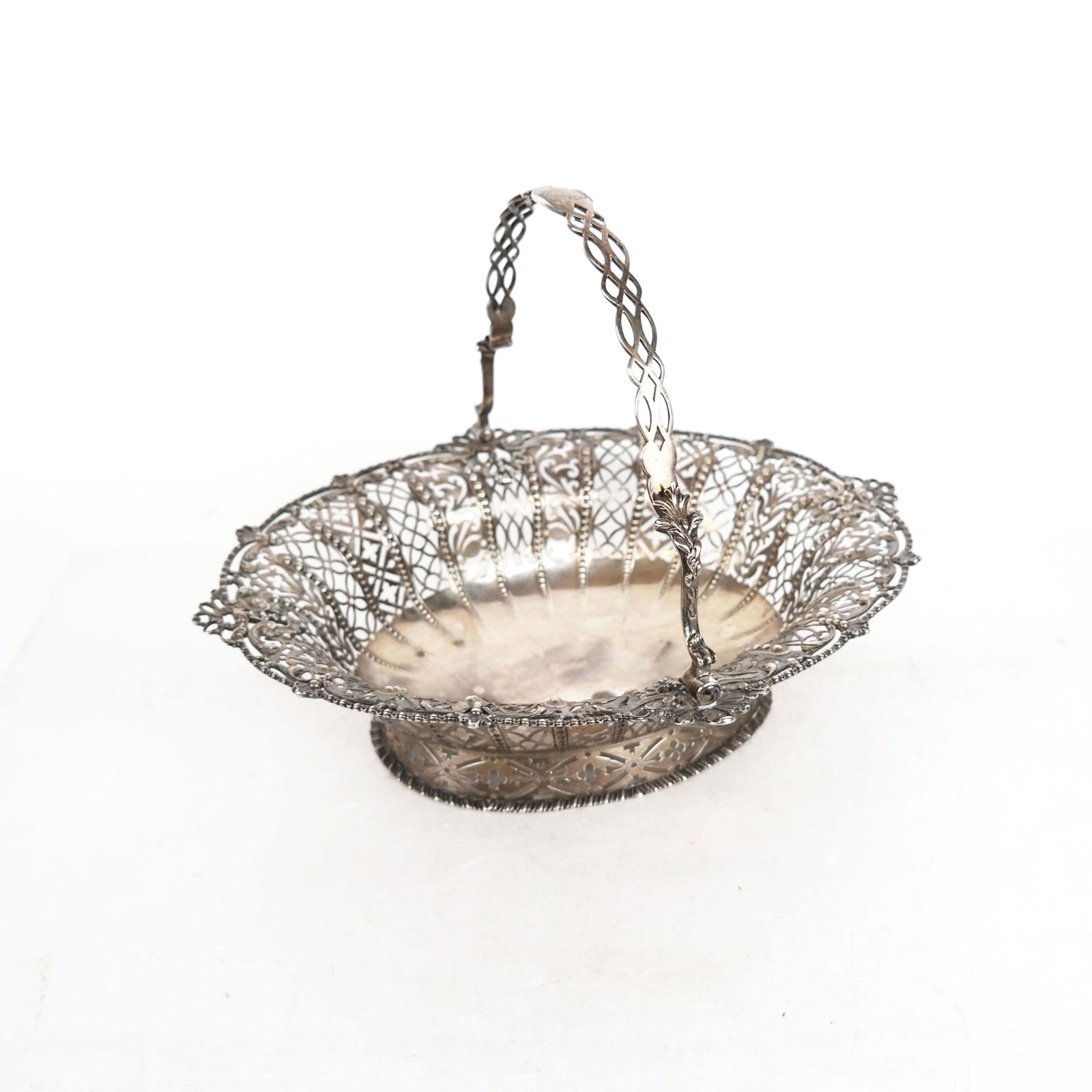 English Silver Reticulated Handled Basket (1 of 10)
