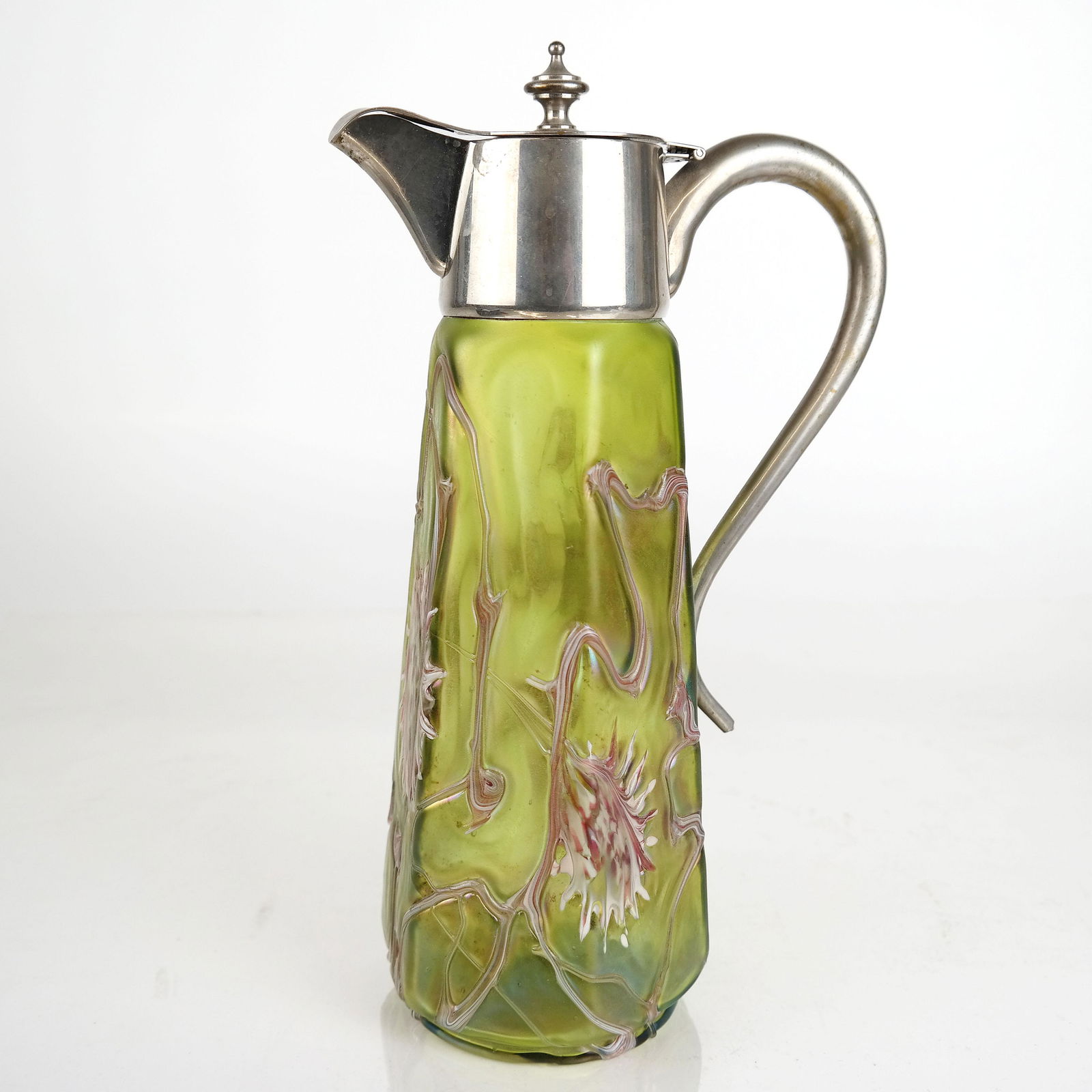 Art Nouveau Green Glass Syrup Pitcher (1 of 6)