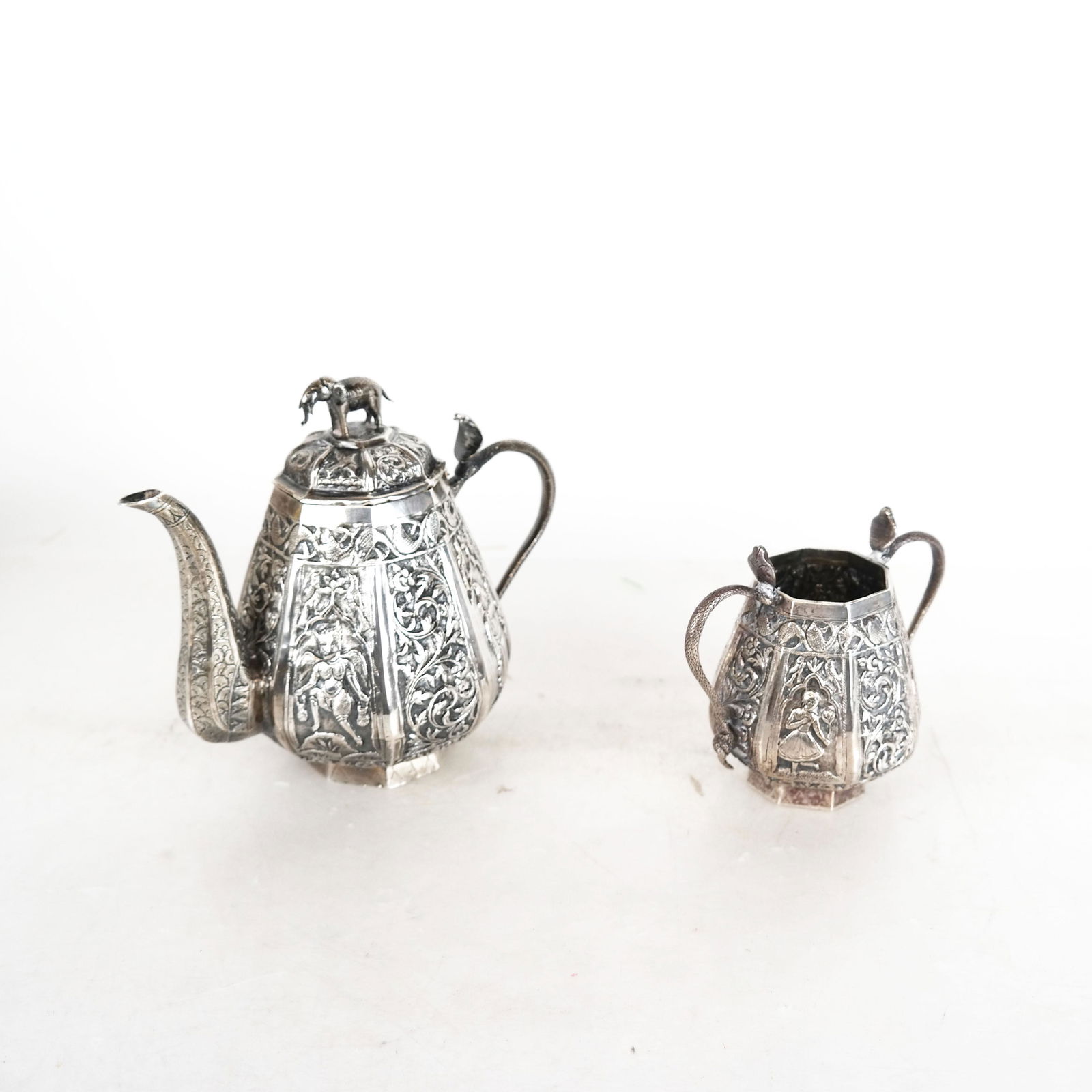 Anglo-Indian Silver Teapot and Sugar (1 of 7)