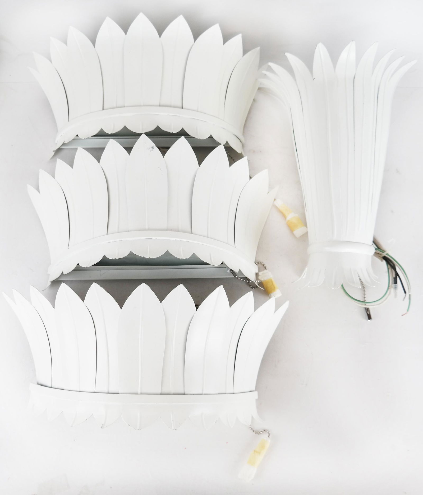 Four White Tole Wall Sconces (1 of 9)