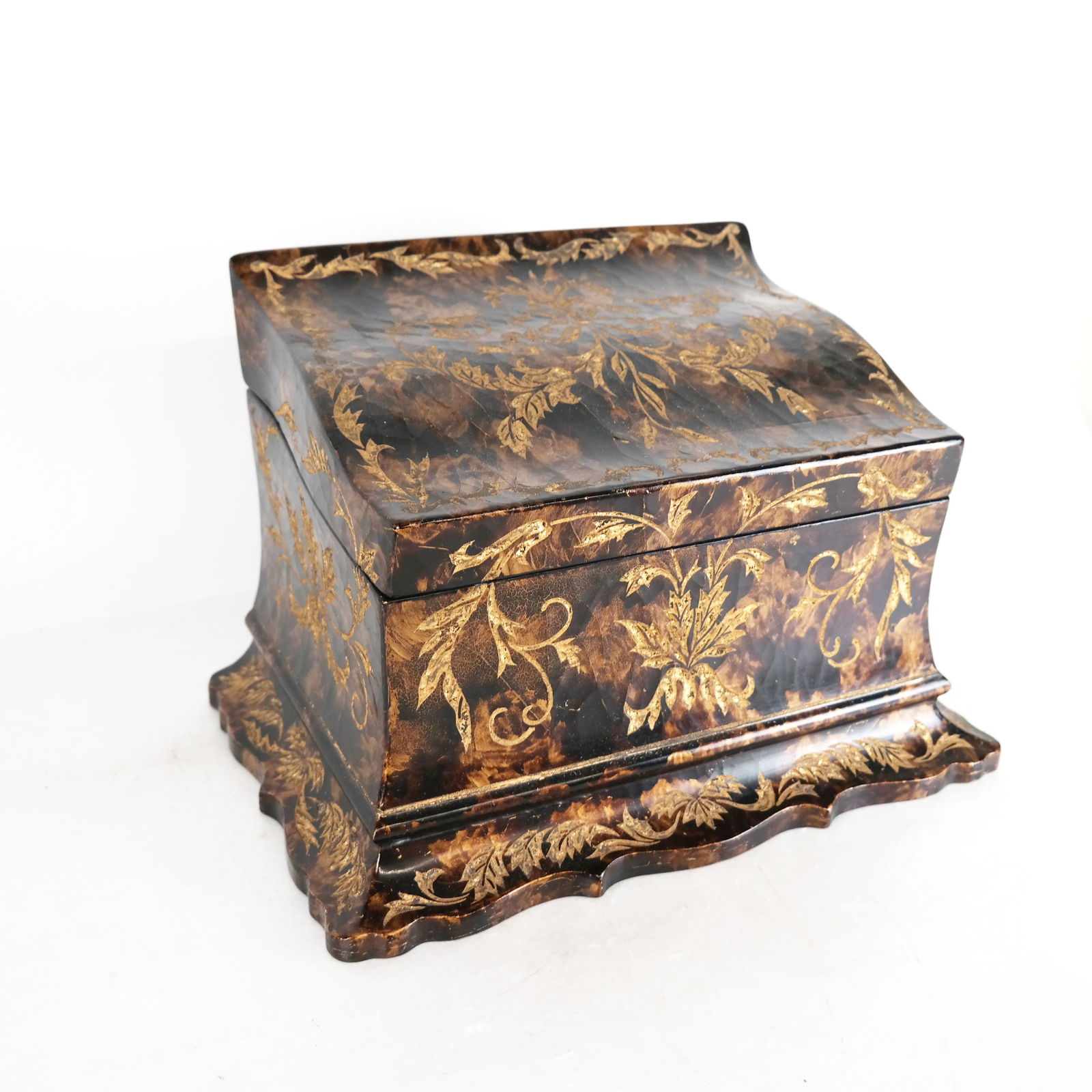 Burl Walnut Slant Lid Box (1 of 7)