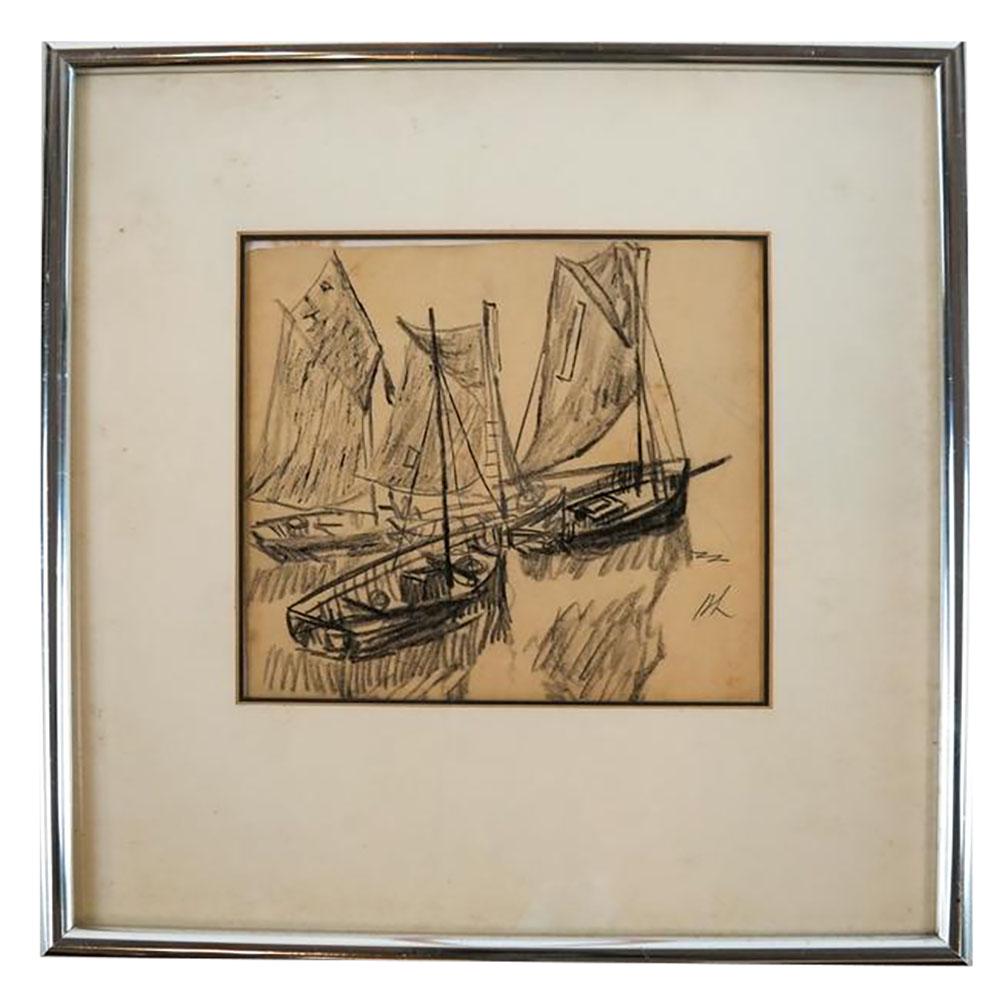 Hayley LEVER: Three Fishing Boats - Drawing (1 of 6)