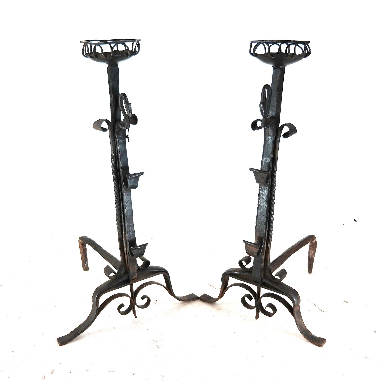 Pair Antique English Iron Andirons (1 of 12)