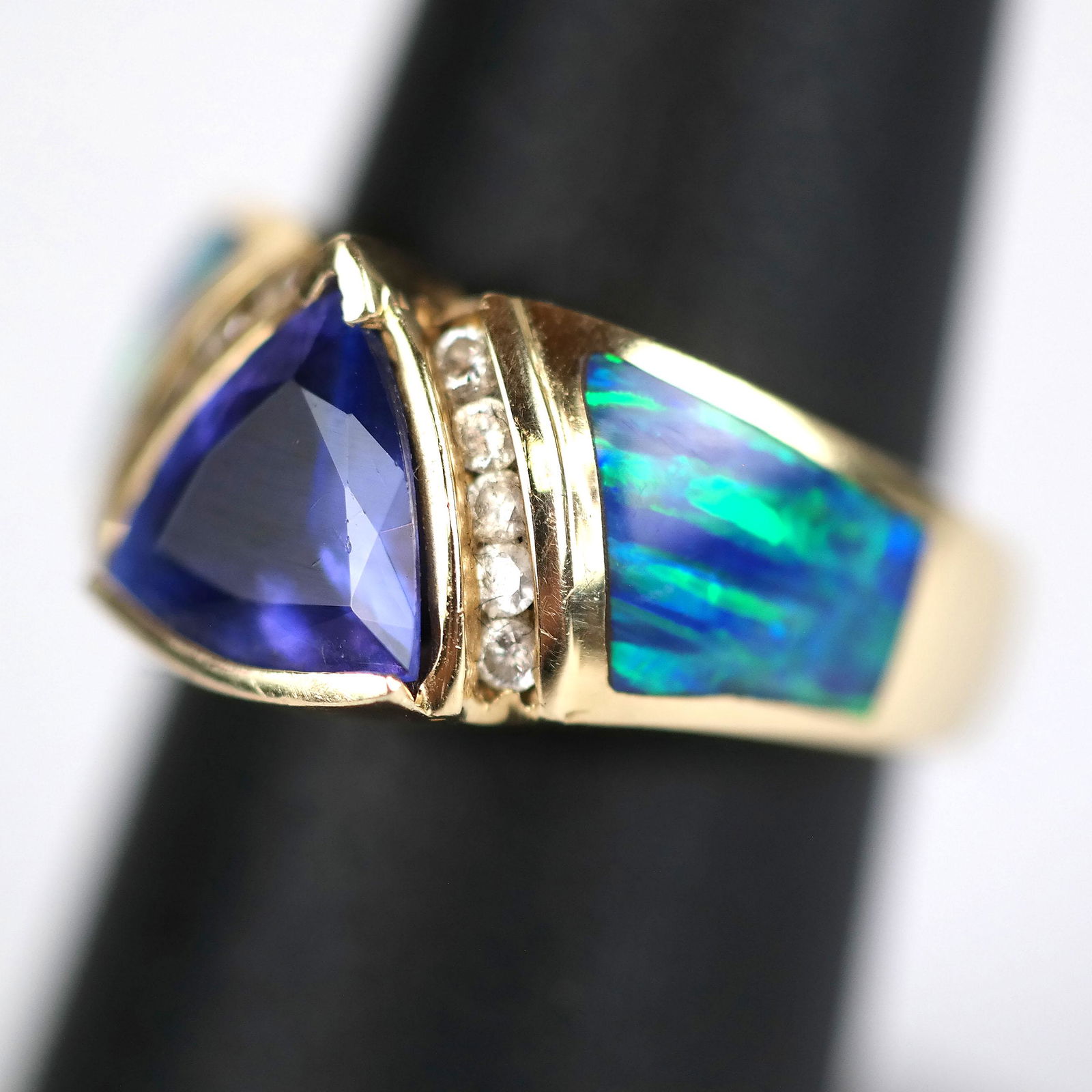 14K Gold, Diamond, Opal & Tanzanite Ring (1 of 11)