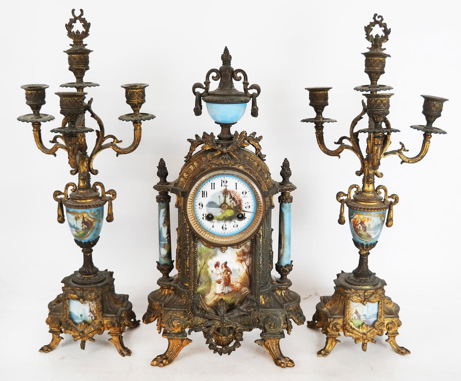 3-Pc. Sevres Candelabra & Clock Set (1 of 14)