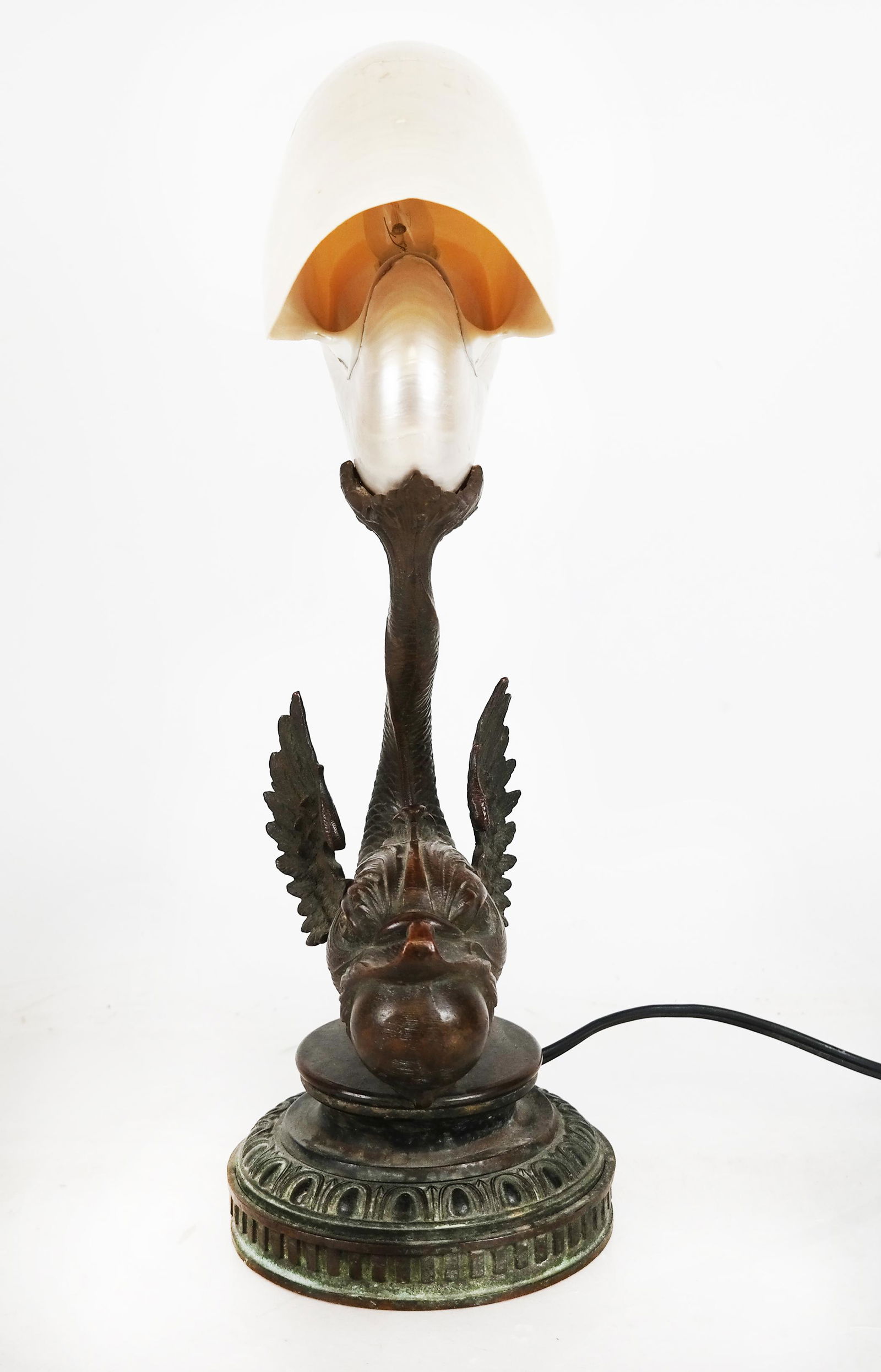 Antique Tiffany Studios Dolphin-Form Table Lamp (1 of 8)