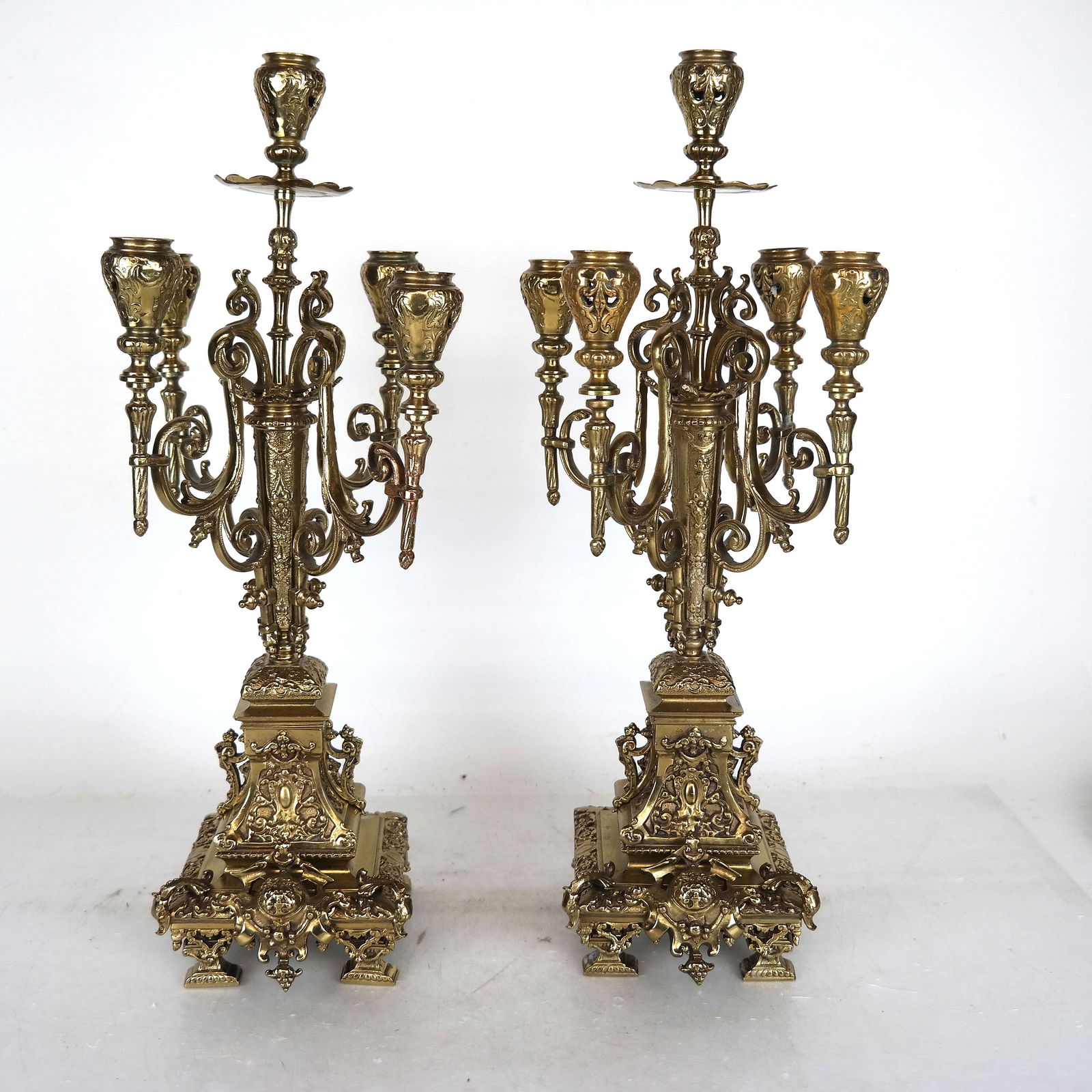 Pair of Renaissance Revival 5-Light Candelabra (1 of 8)