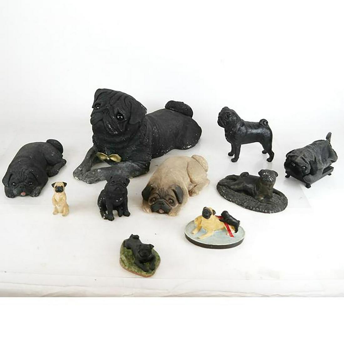 Lot of 11 Cast Resin Pug Figurines (1 of 14)