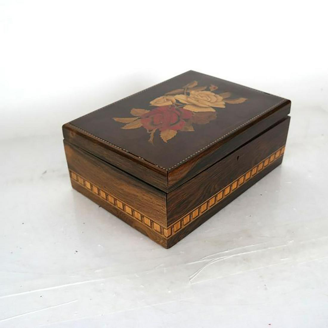 Antique Floral Marquetry Sewing Box (1 of 6)