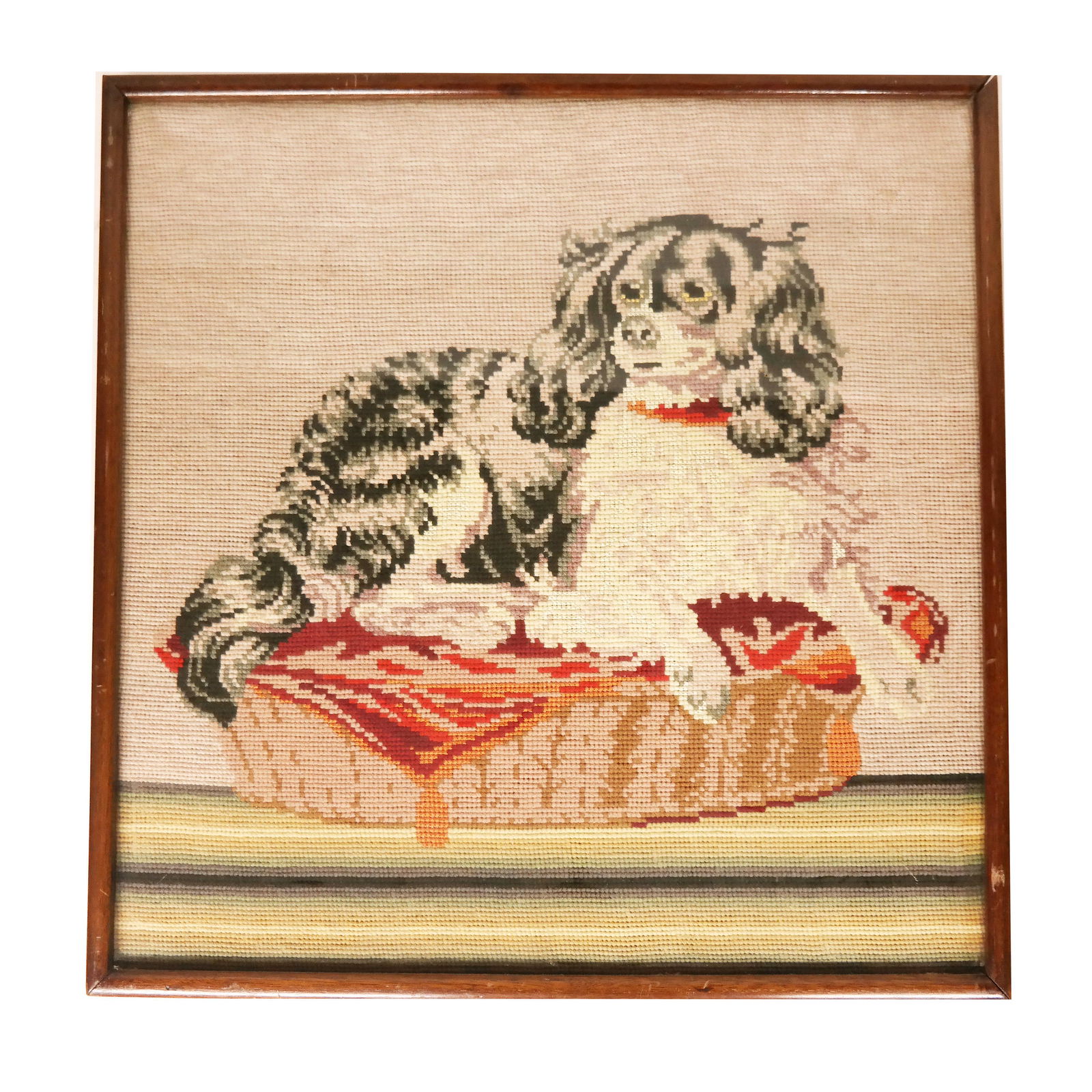 King Charles Spaniel Needlepoint, Framed (1 of 6)