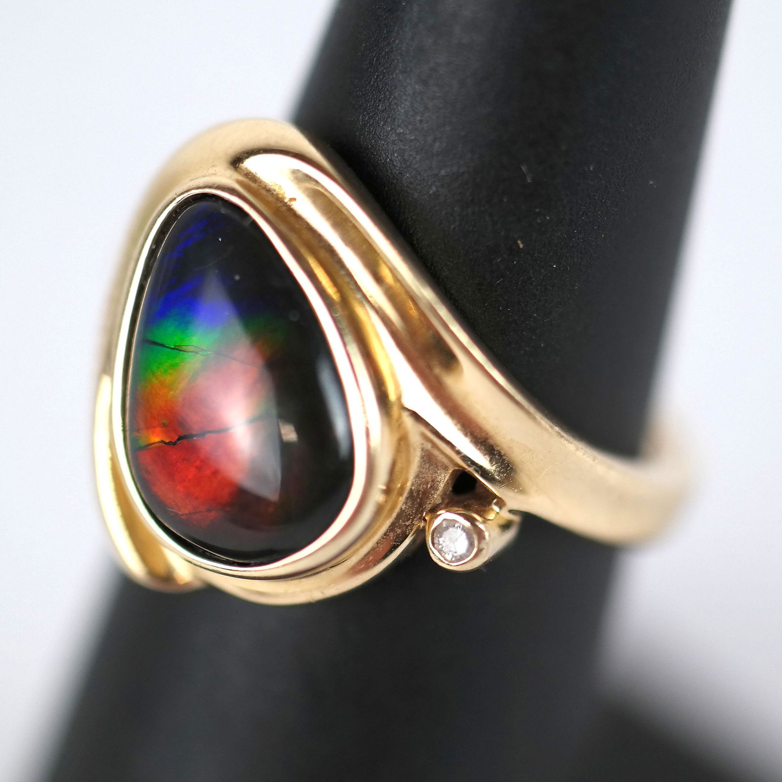 14K Gold, Diamond & Ammolite Ring (1 of 11)