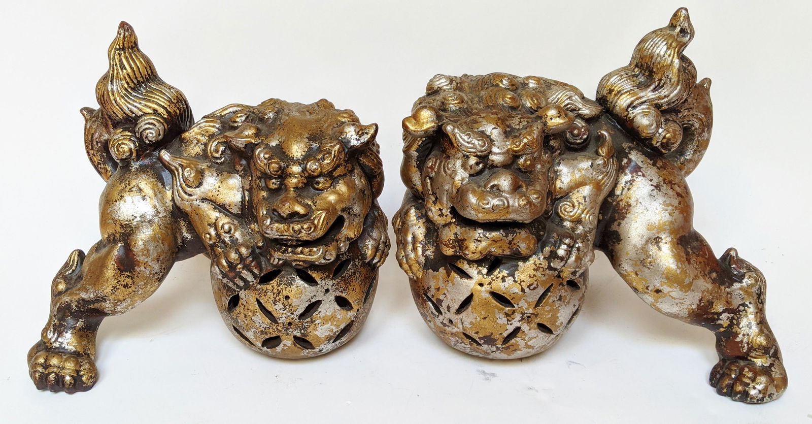 Pr Chinese Patinated Ceramic Foo Dogs (1 of 11)