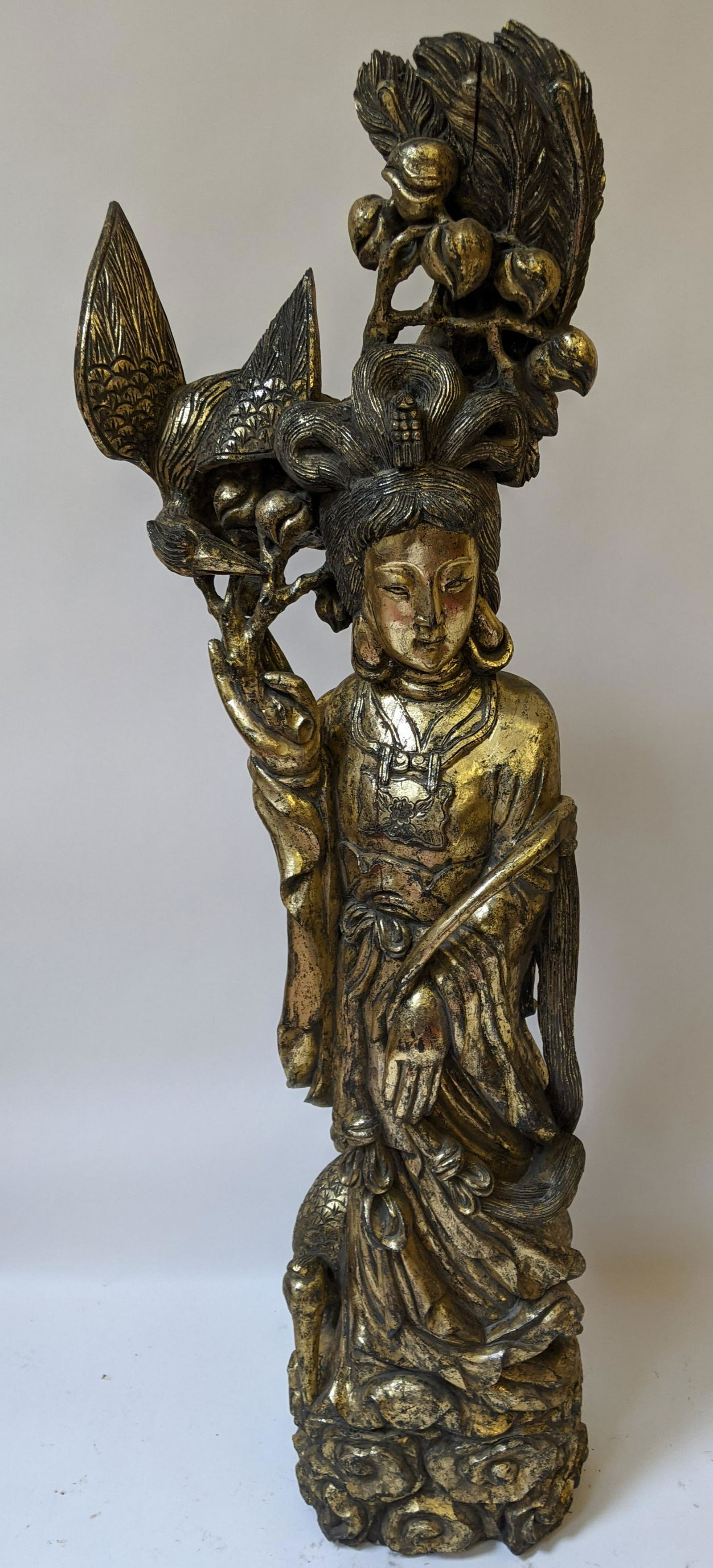 Chinese Carved Gilt Wood Guanyin Sculpture (1 of 16)