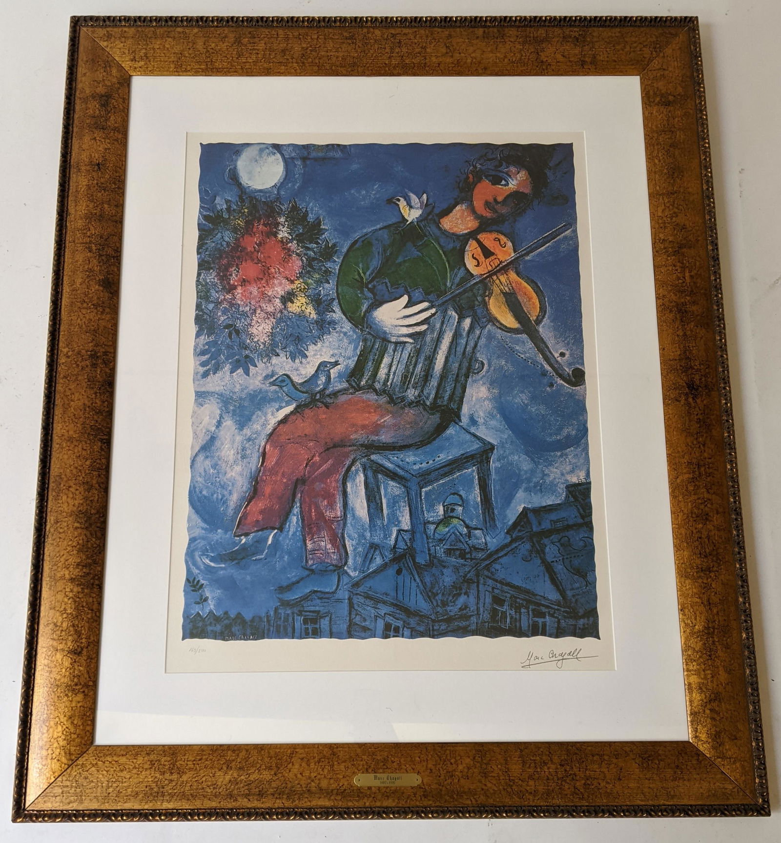 Marc CHAGALL: Blue Violinist - Lithograph (1 of 9)