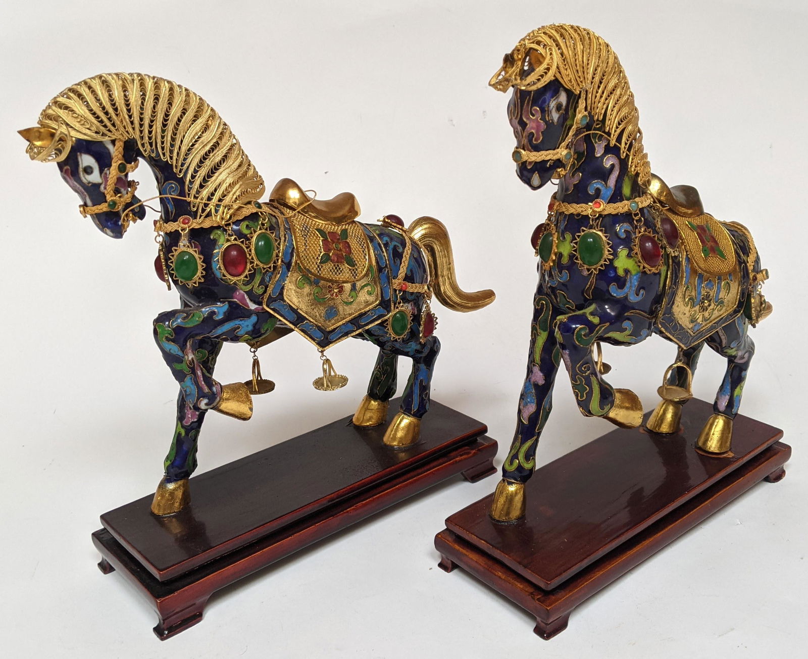 Pair of Chinese Enamel Horses (1 of 13)