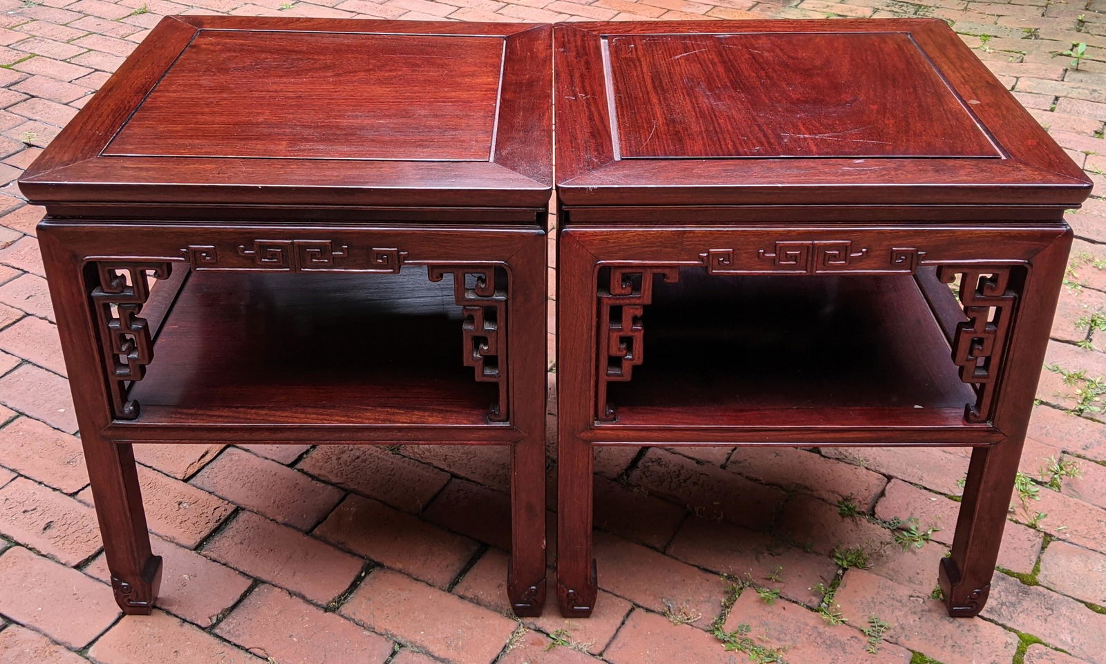 Pair of Vintage Chinese Carved Side Tables (1 of 7)