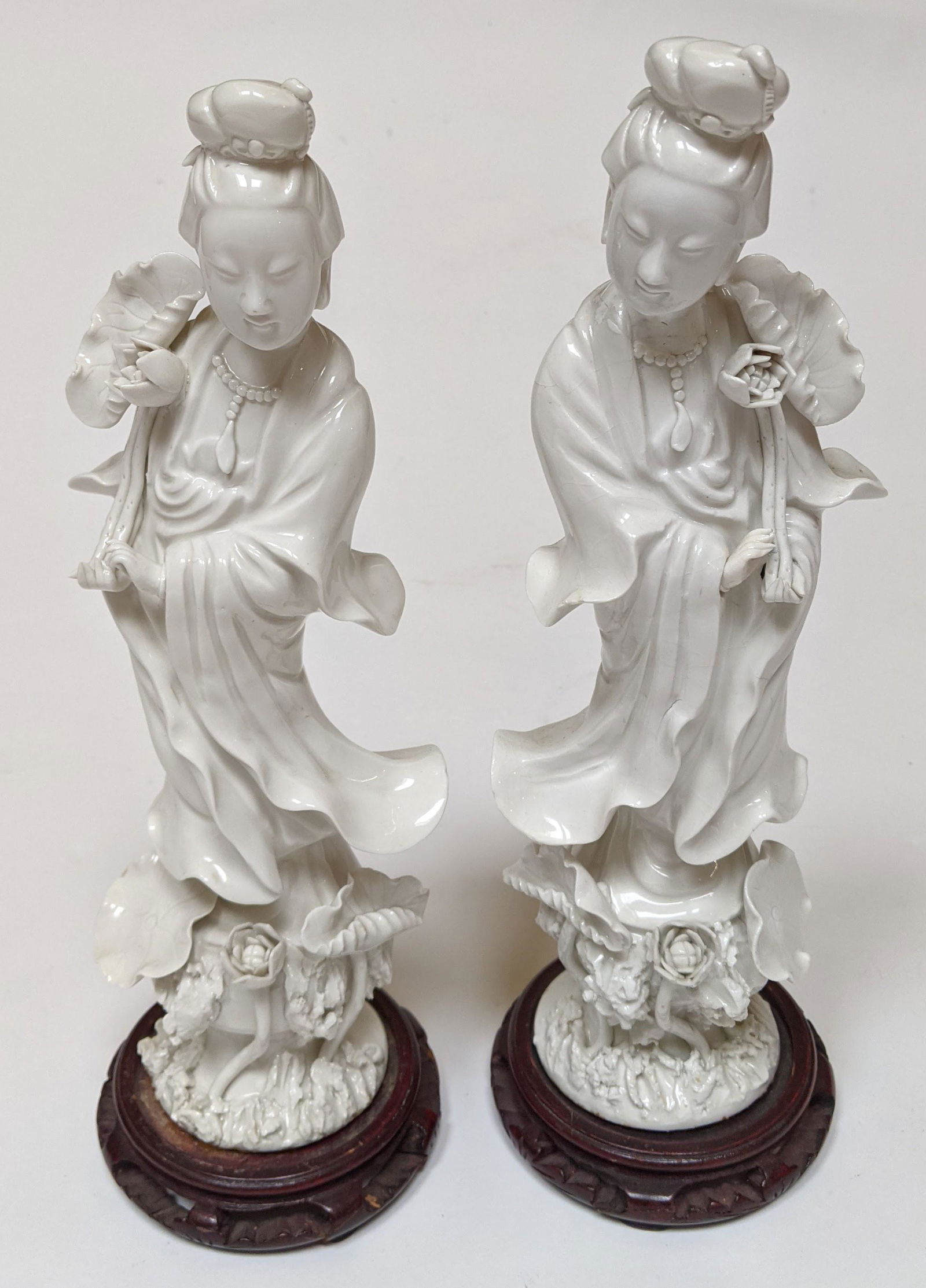 Pair of Blanc de Chine Porcelain Statues (1 of 12)