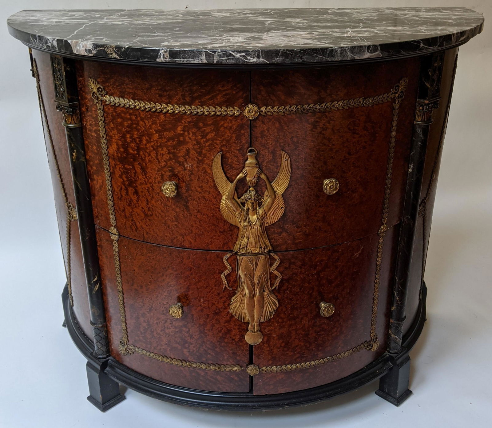 Marble Top Empire-Style Demilune Commode (1 of 15)