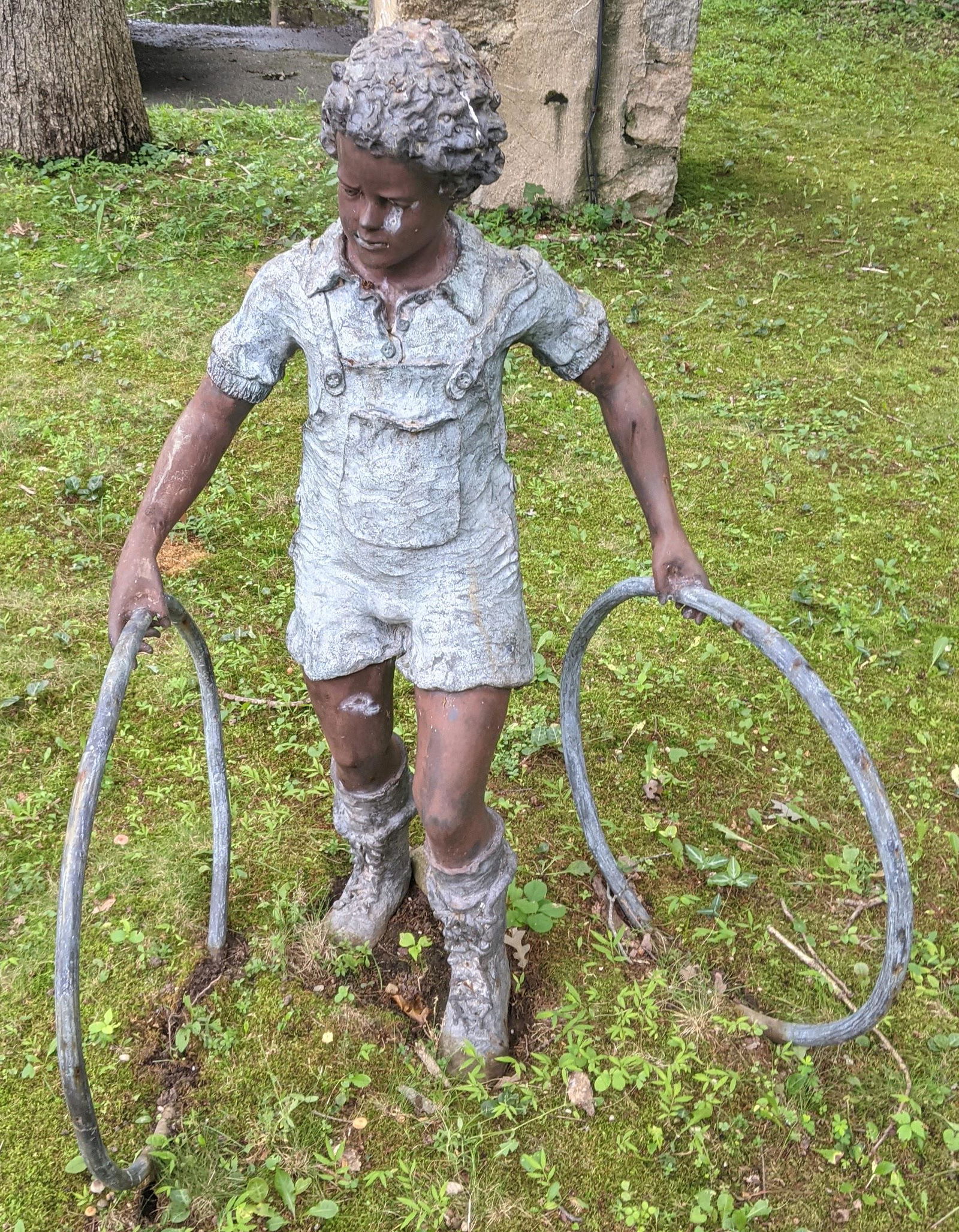 Bronze Outdoor Statue of Boy With Rings (1 of 13)