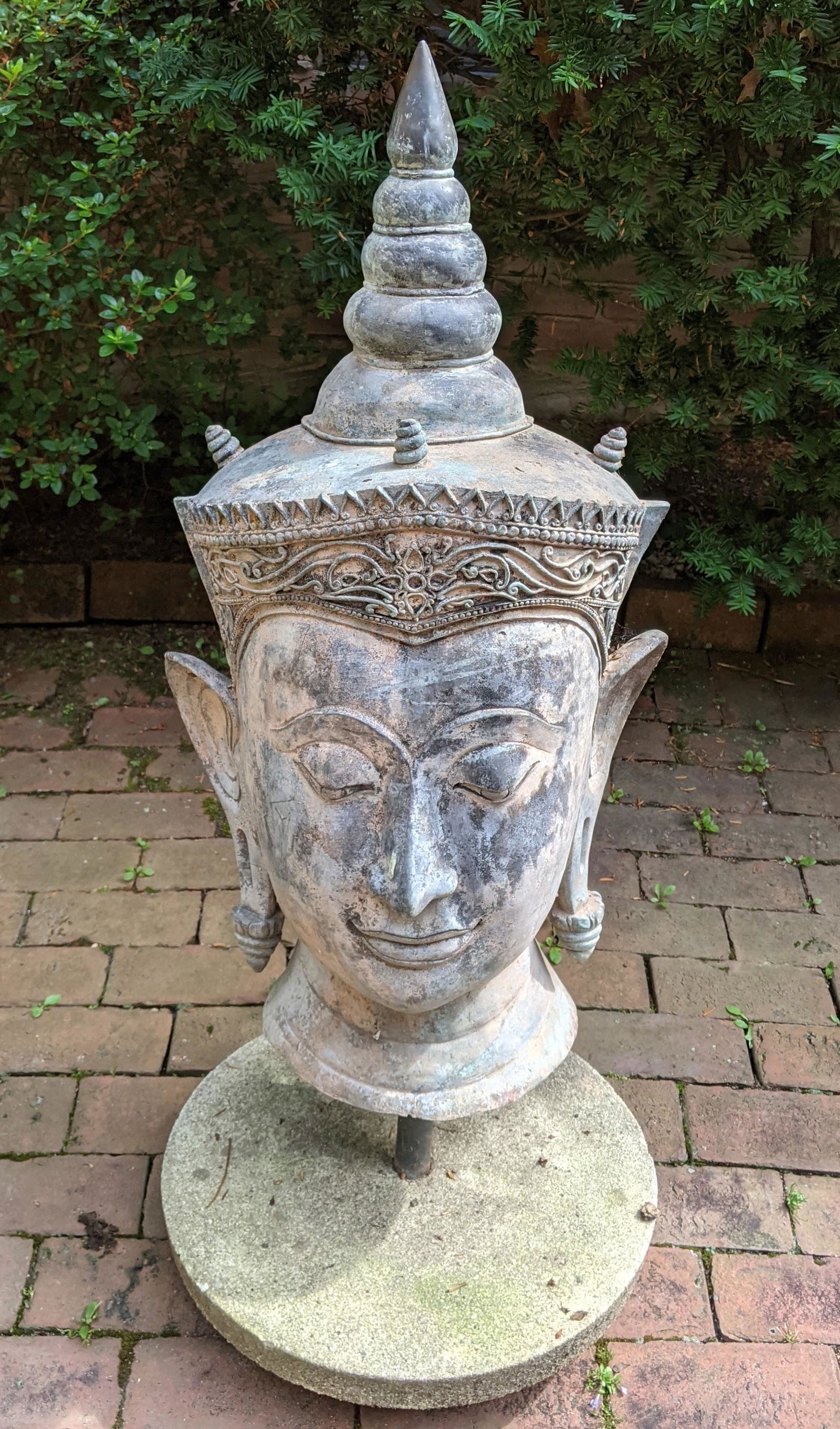 Monumental Outdoor Southeast Asian Bronze Bust (1 of 10)