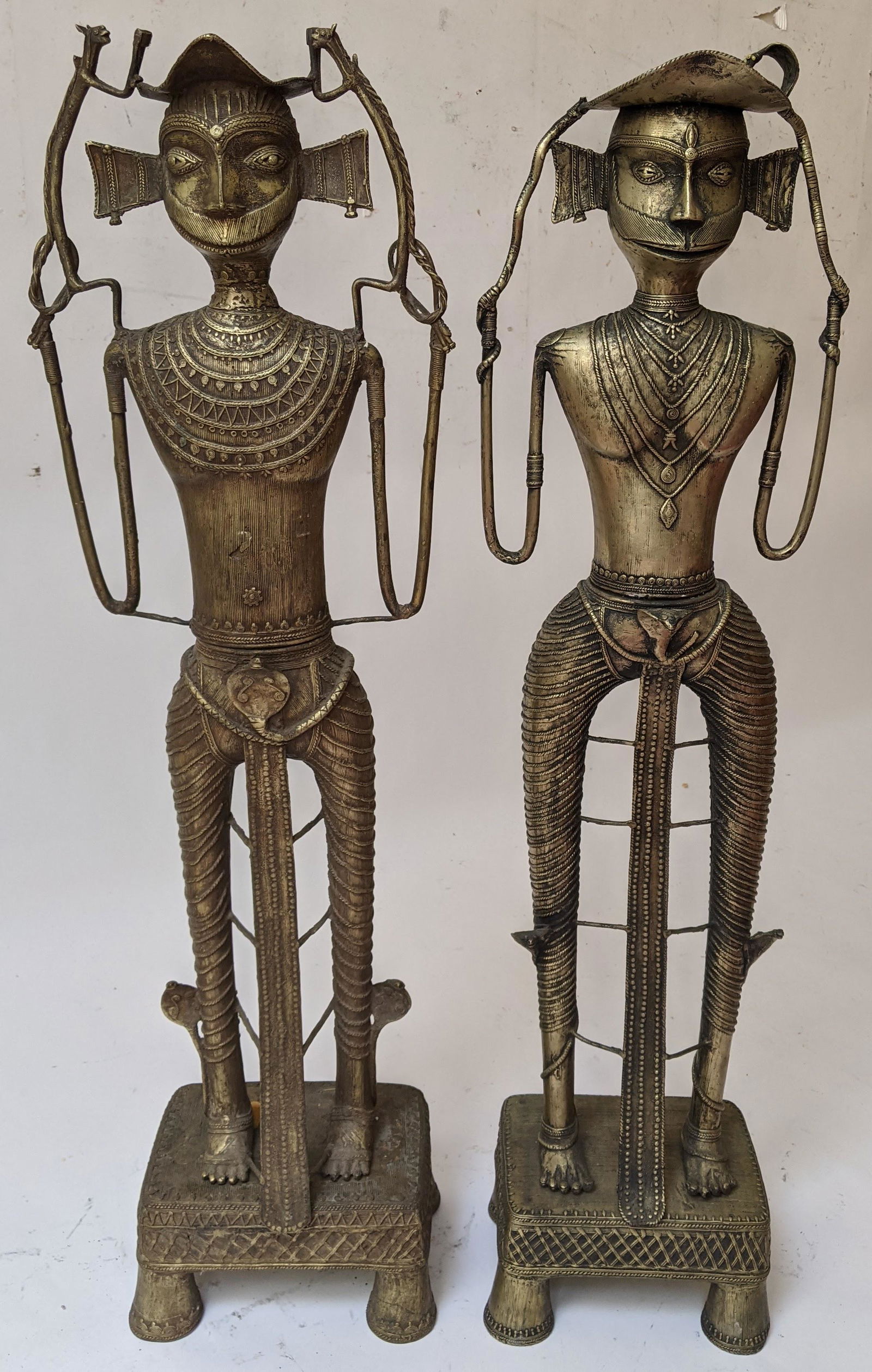 Pair of Balinese Brass Tall Figures (1 of 14)