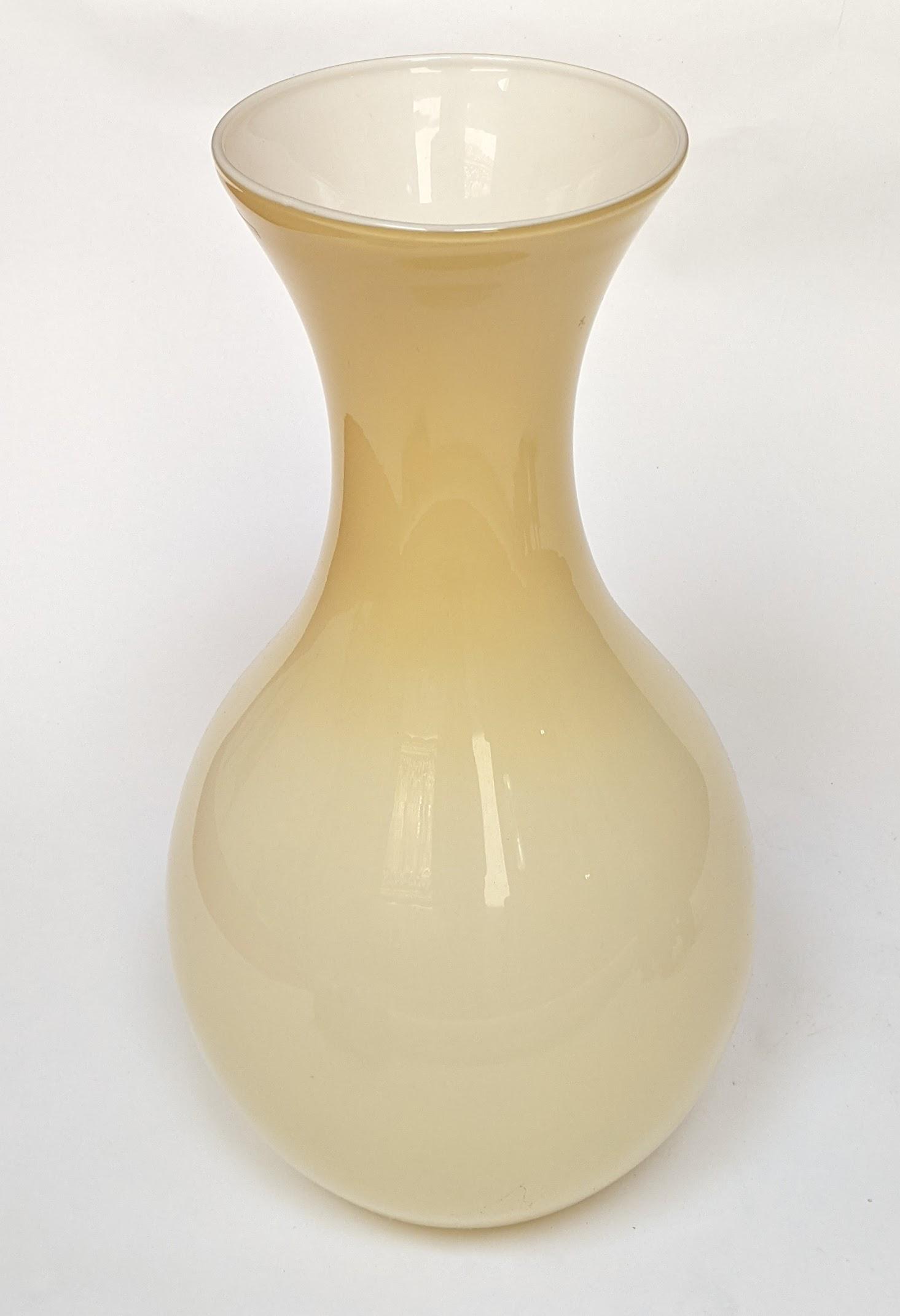Large Pale Yellow Glass Vase (1 of 7)
