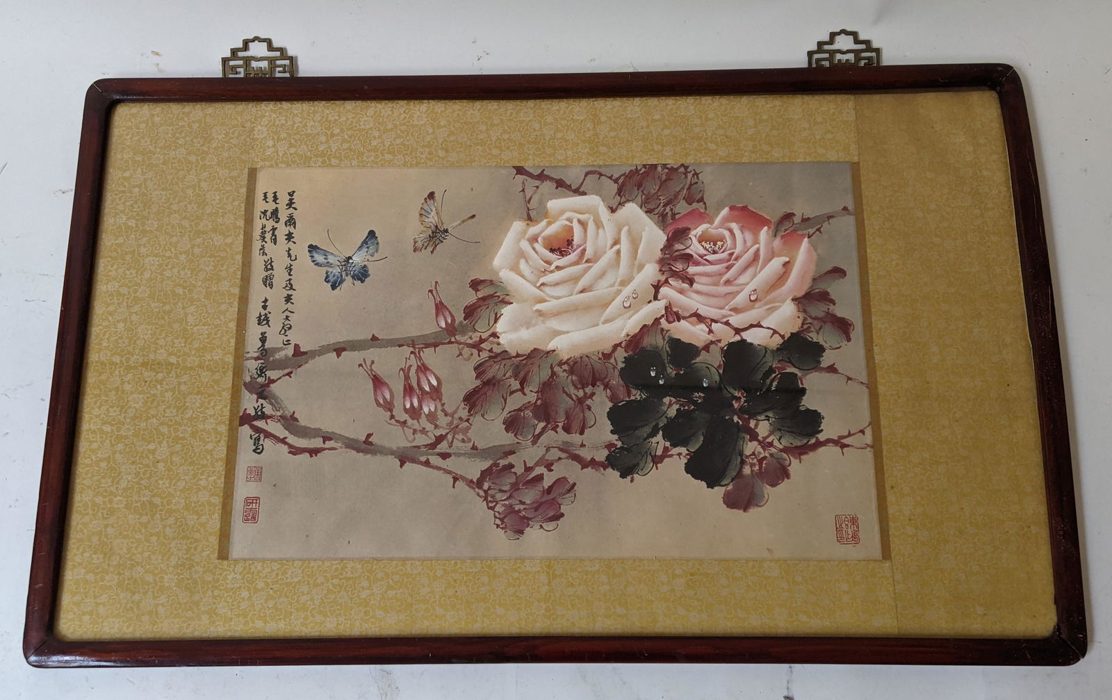Signed Chinese Watercolor of Flowers (1 of 11)