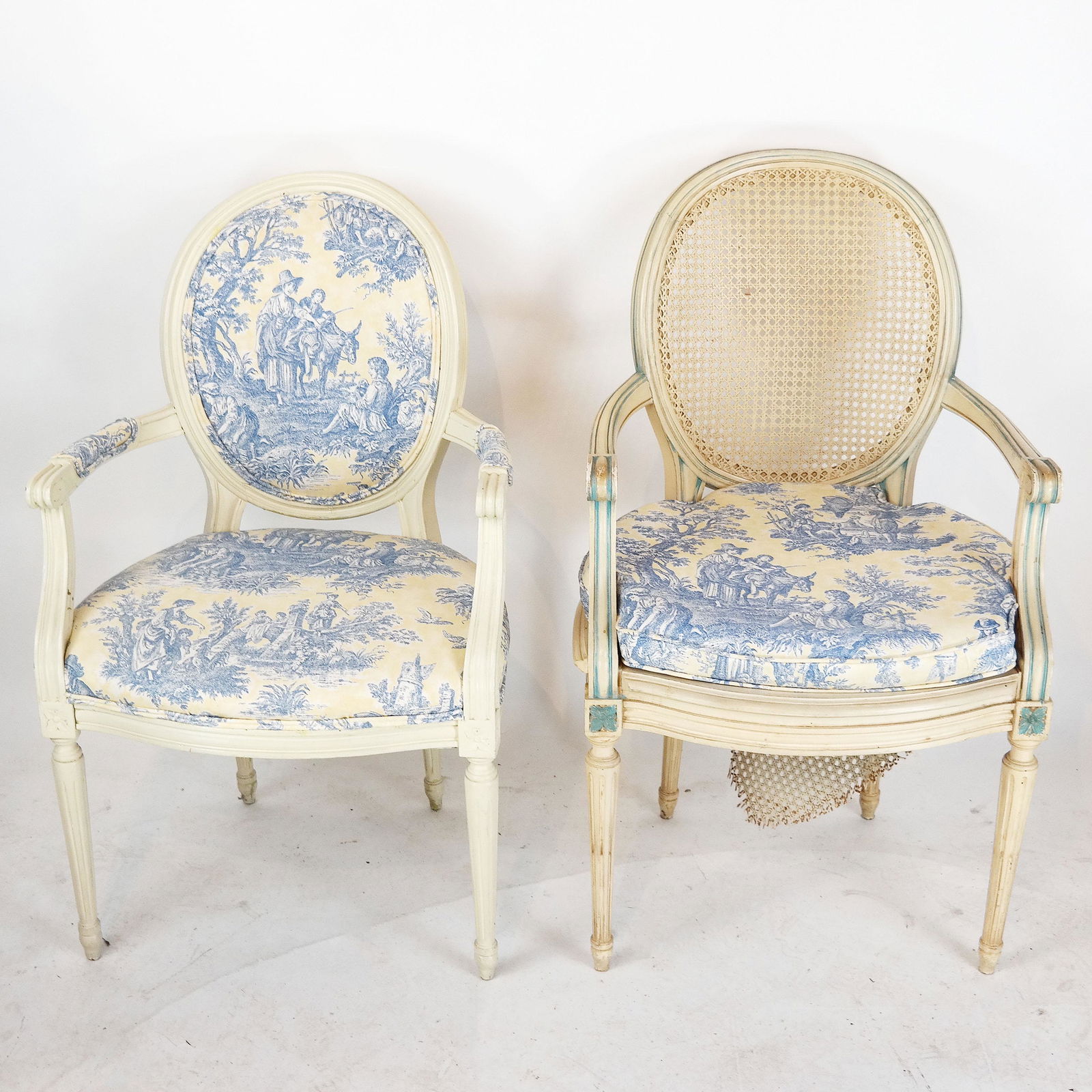 Two Louis XVI-Style Open Arm Chairs (1 of 6)