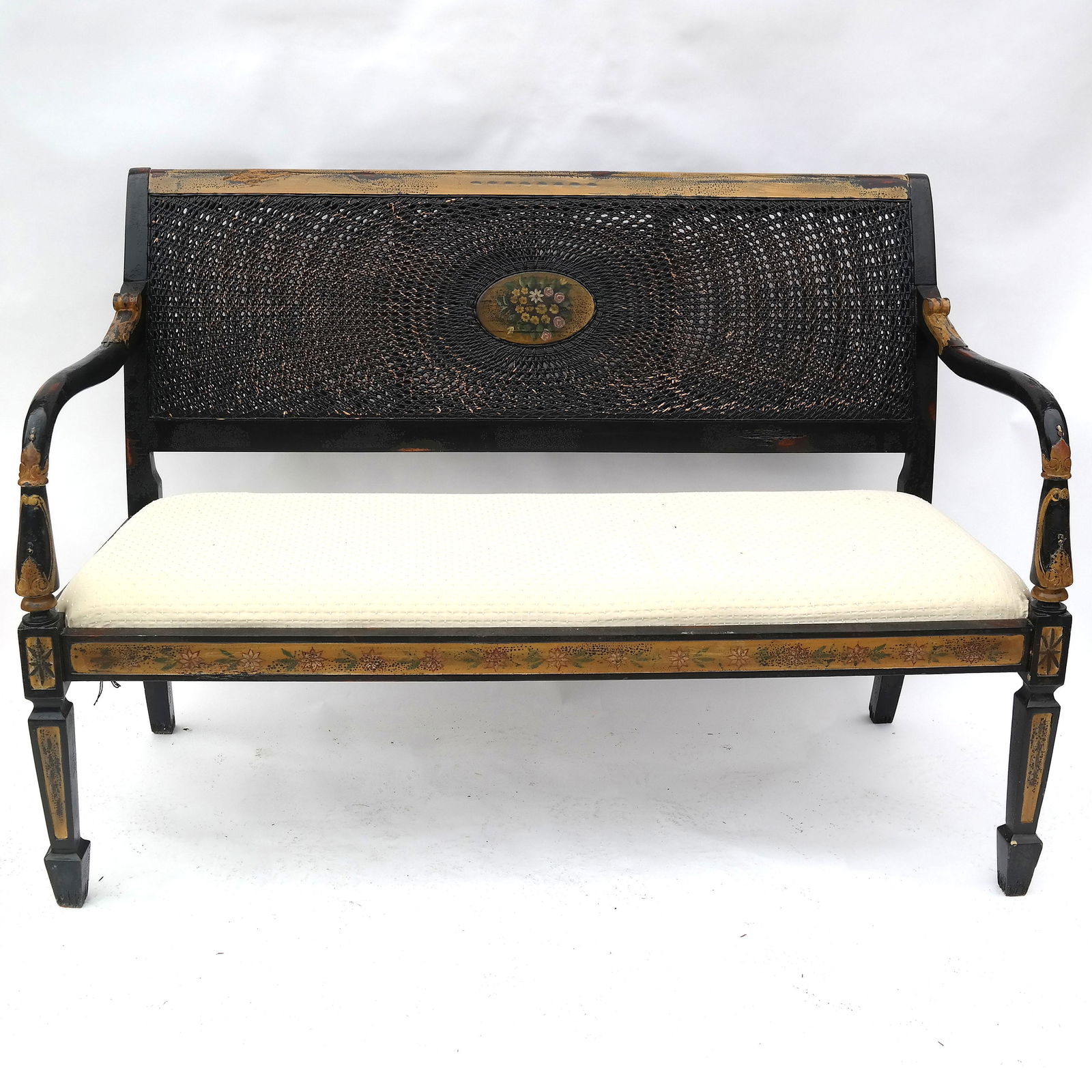 Regency-Style Cane-Back Settee (1 of 11)