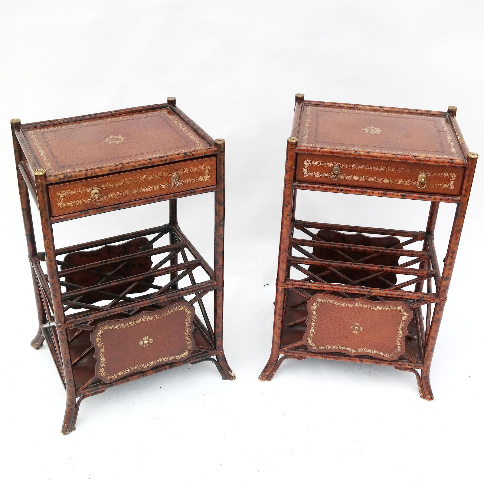 Pair Maitland Smith Faux Bamboo Stands (1 of 7)