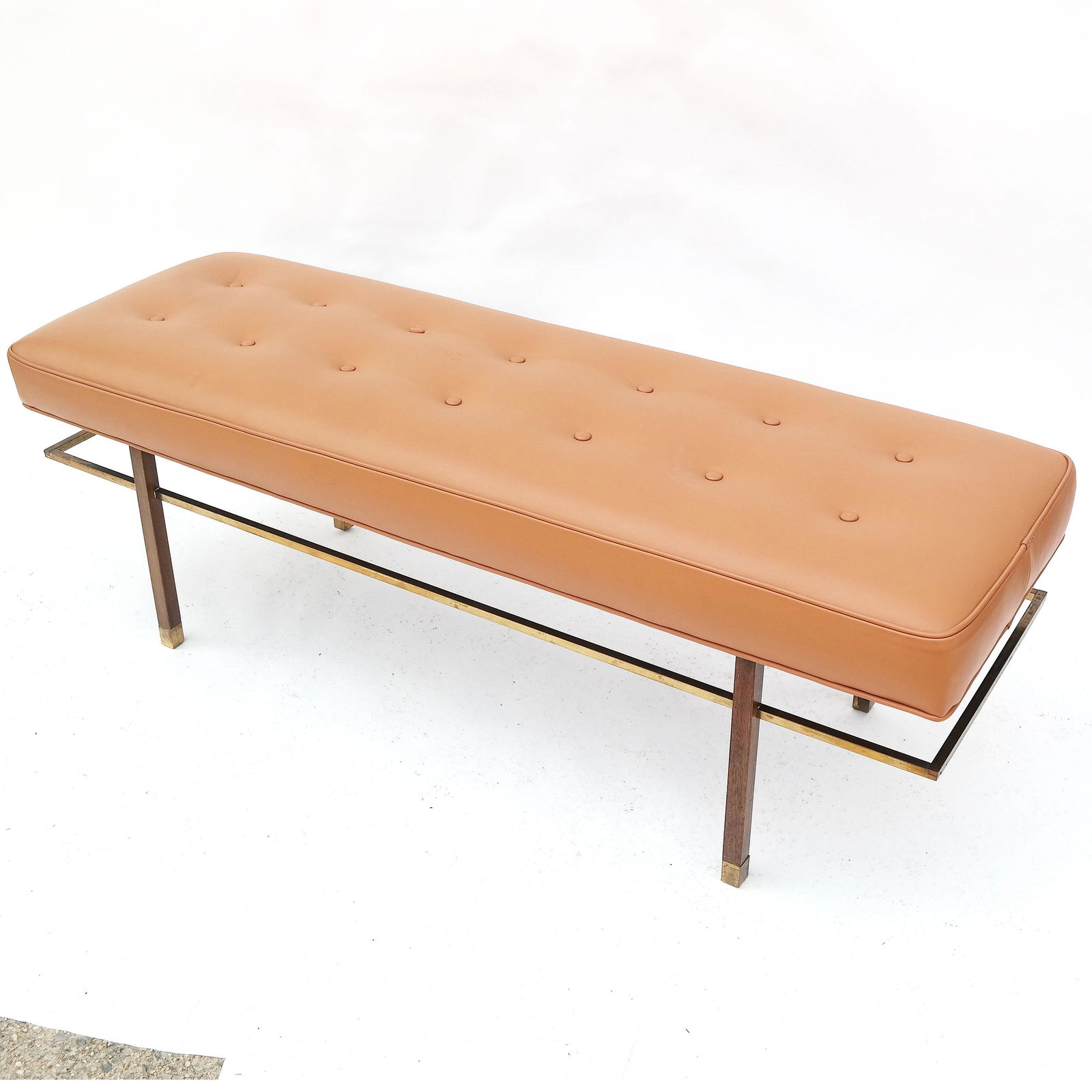 Harvey Probber Mid-Century Leather Tufted Bench (1 of 4)
