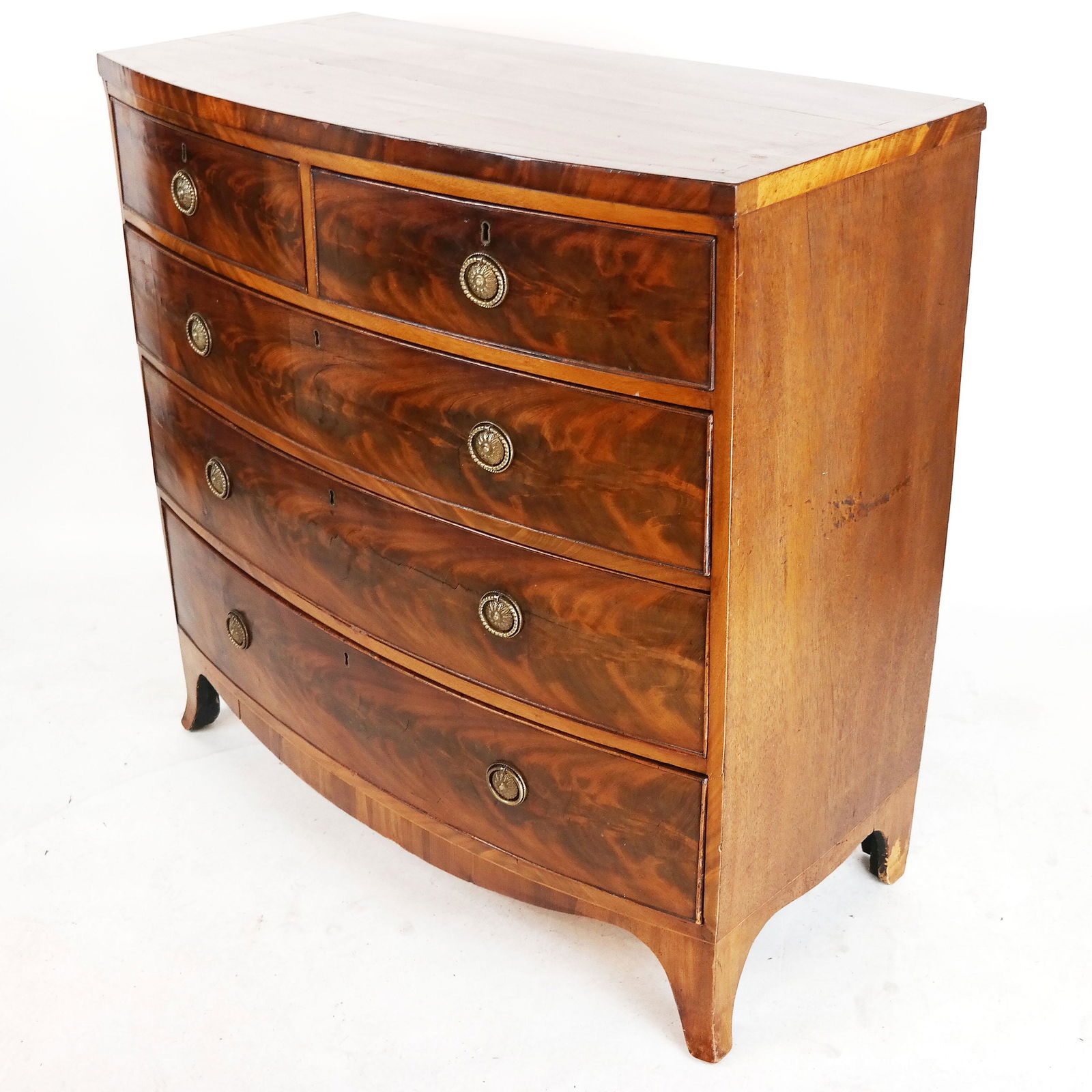 Antique Federal Period Bowfront Chest of Drawers (1 of 18)
