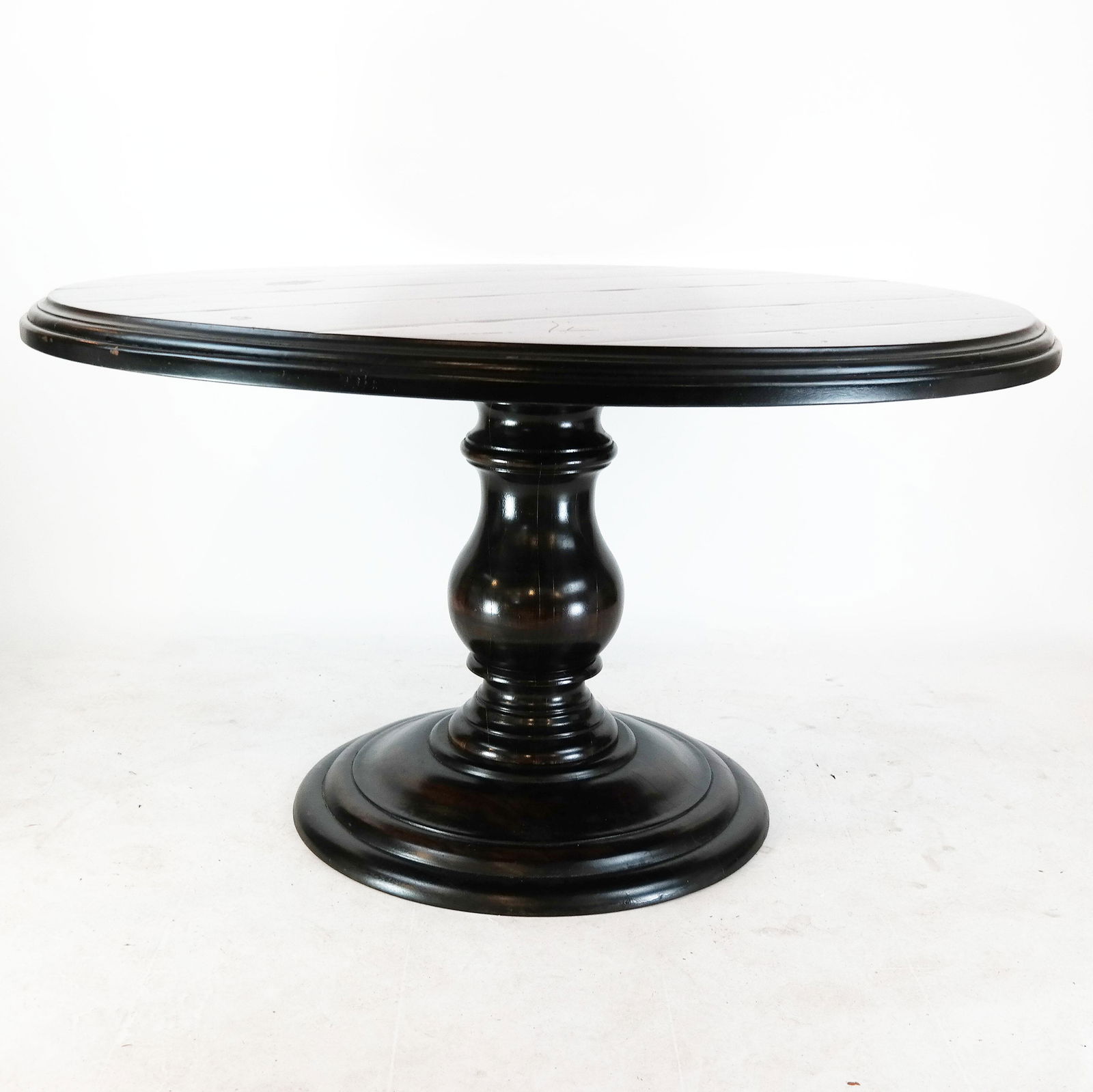 Contemporary Ebonized Pedestal Dining Table (1 of 5)