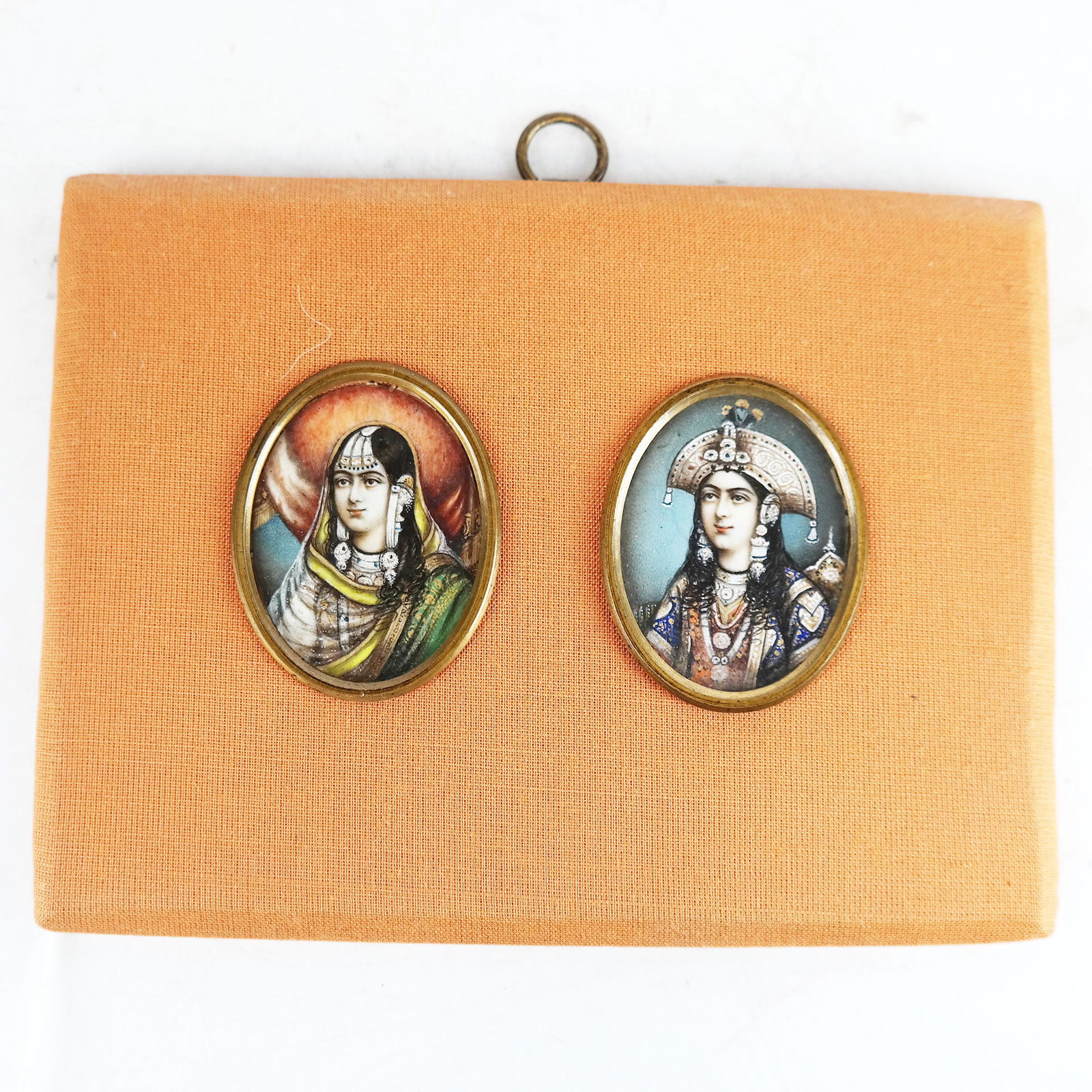 Pair Indian Miniature Portraits, Framed Together (1 of 6)