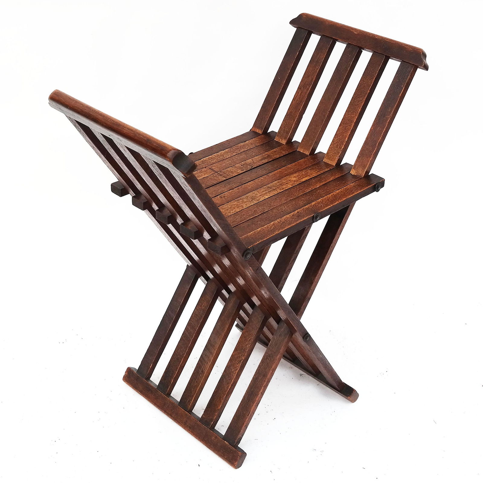 Antique Arts & Crafts Oak Folding Savonarola Seat (1 of 5)