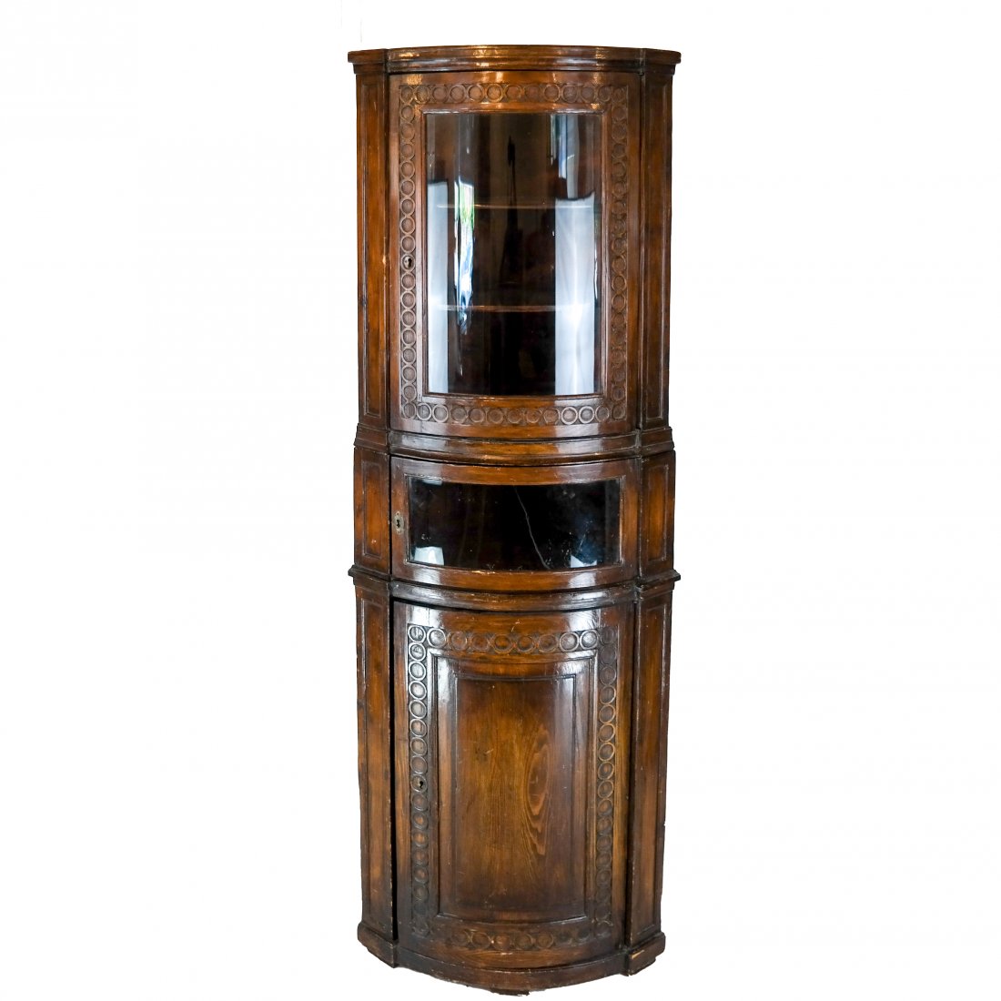 Antique Continental 2-Part Corner Cabinet (1 of 9)