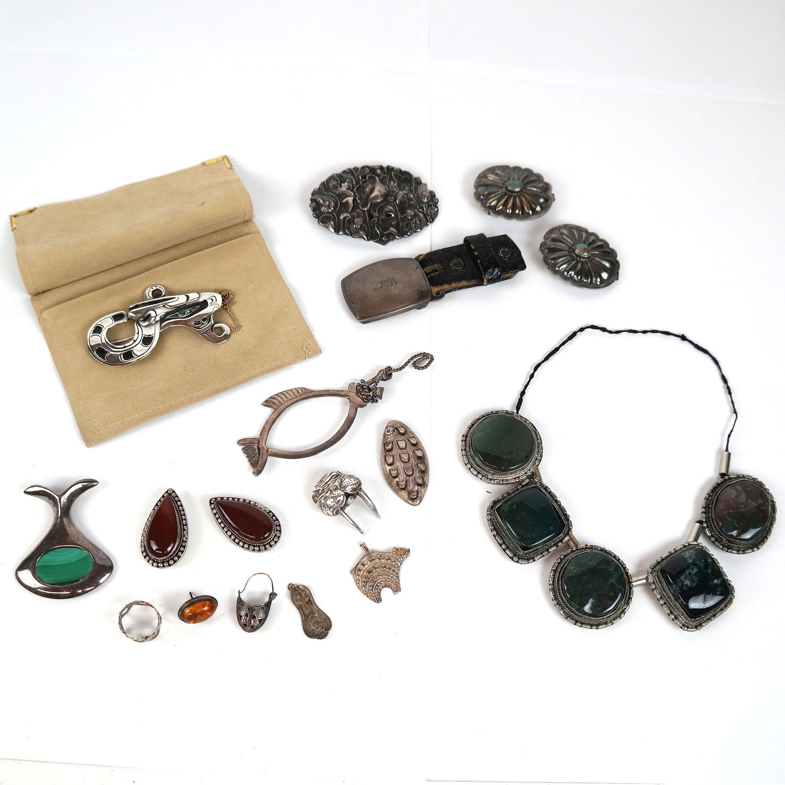 Assorted Silver Jewelry and Buckles (1 of 20)