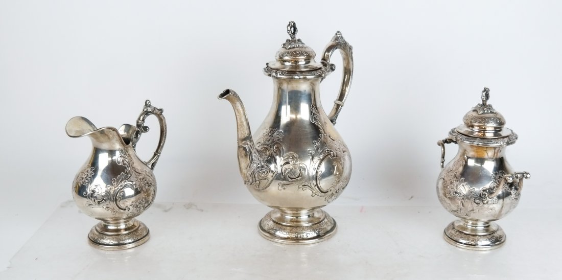 Three-Piece .800 Silver Tea Set (1 of 6)