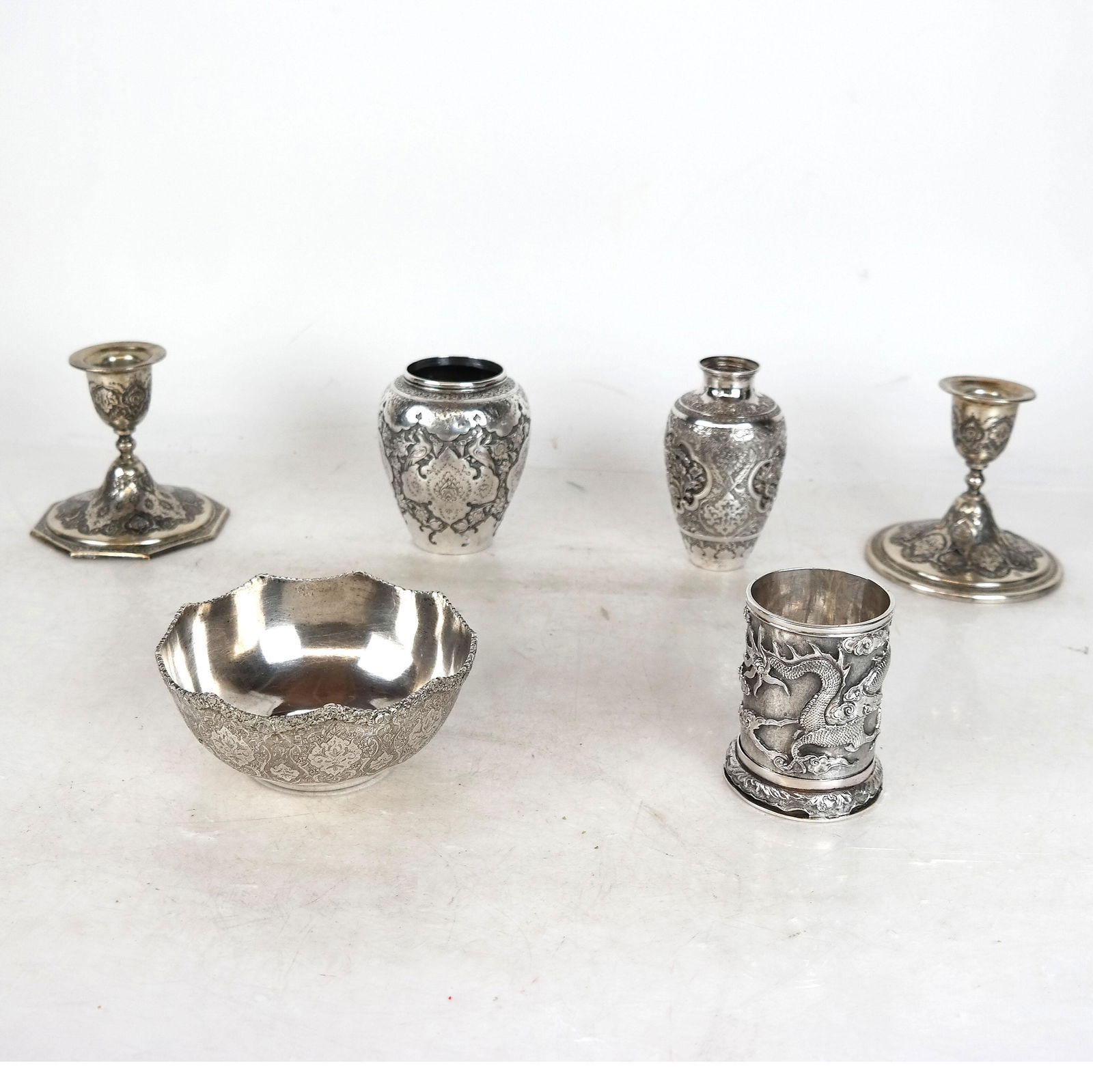 Six Assorted Persian Silver Articles (1 of 17)