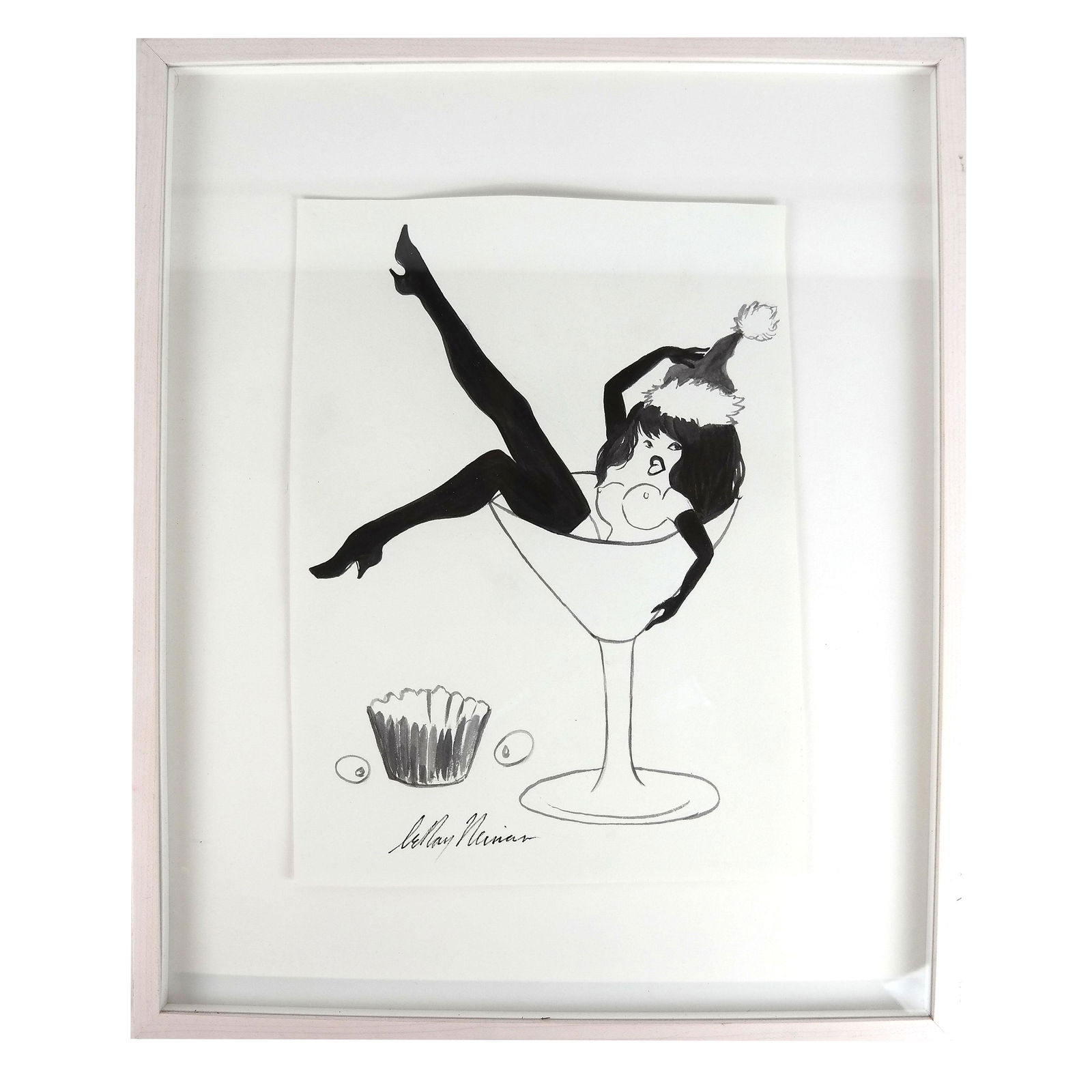LeRoy NEIMAN: Christmas Martini - Ink on Paper (1 of 5)
