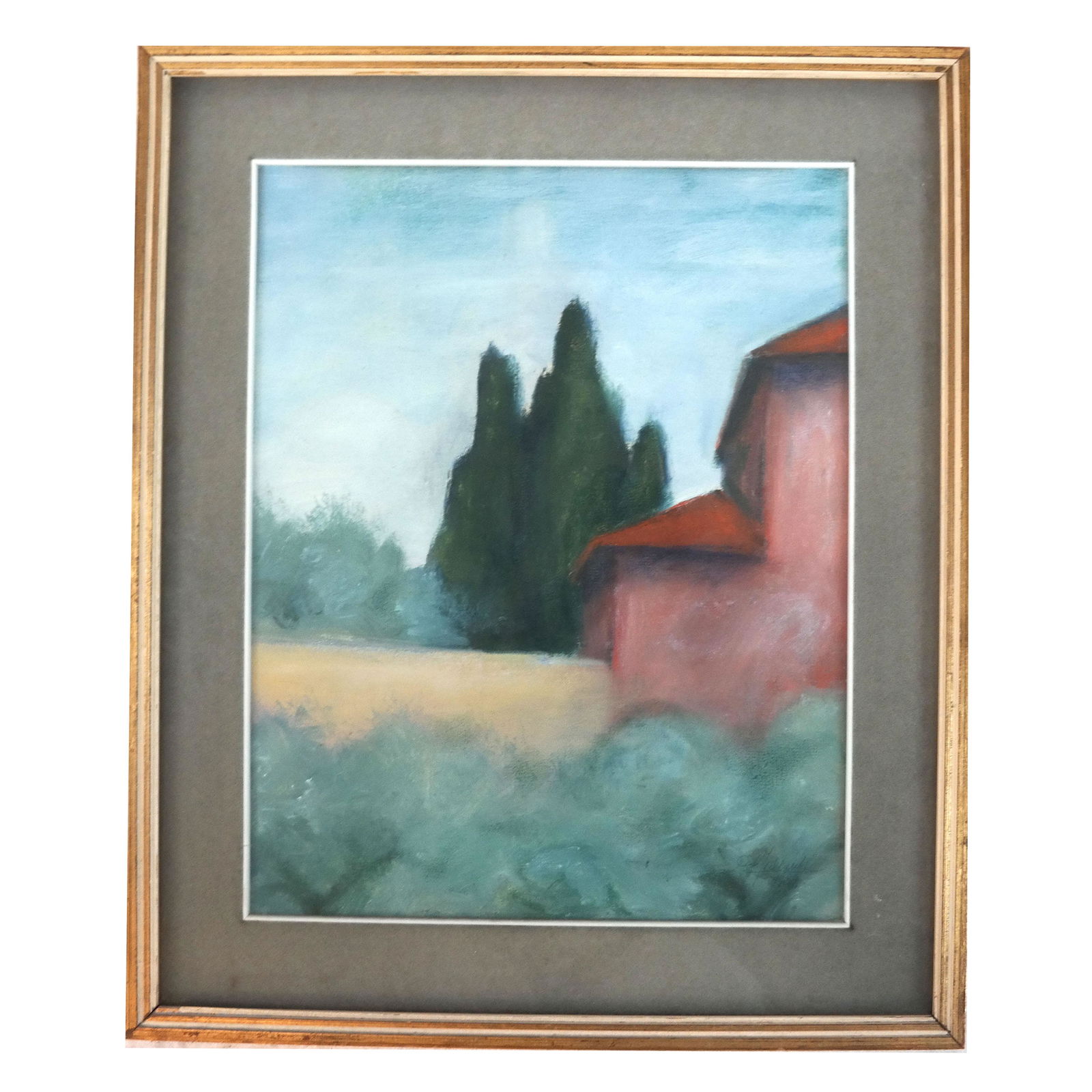 CALLANTI (?): Red House - Oil Painting (1 of 6)