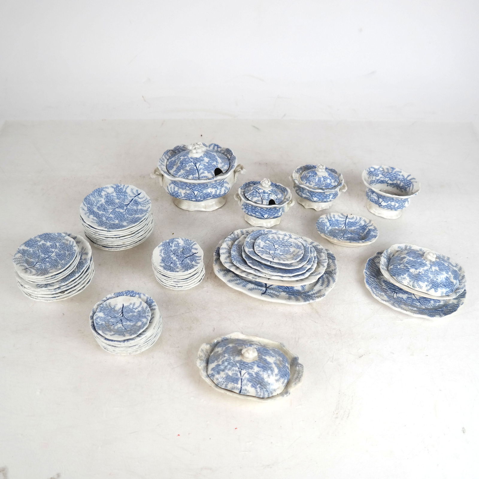 Group Small Light Blue & White Porcelain (1 of 13)