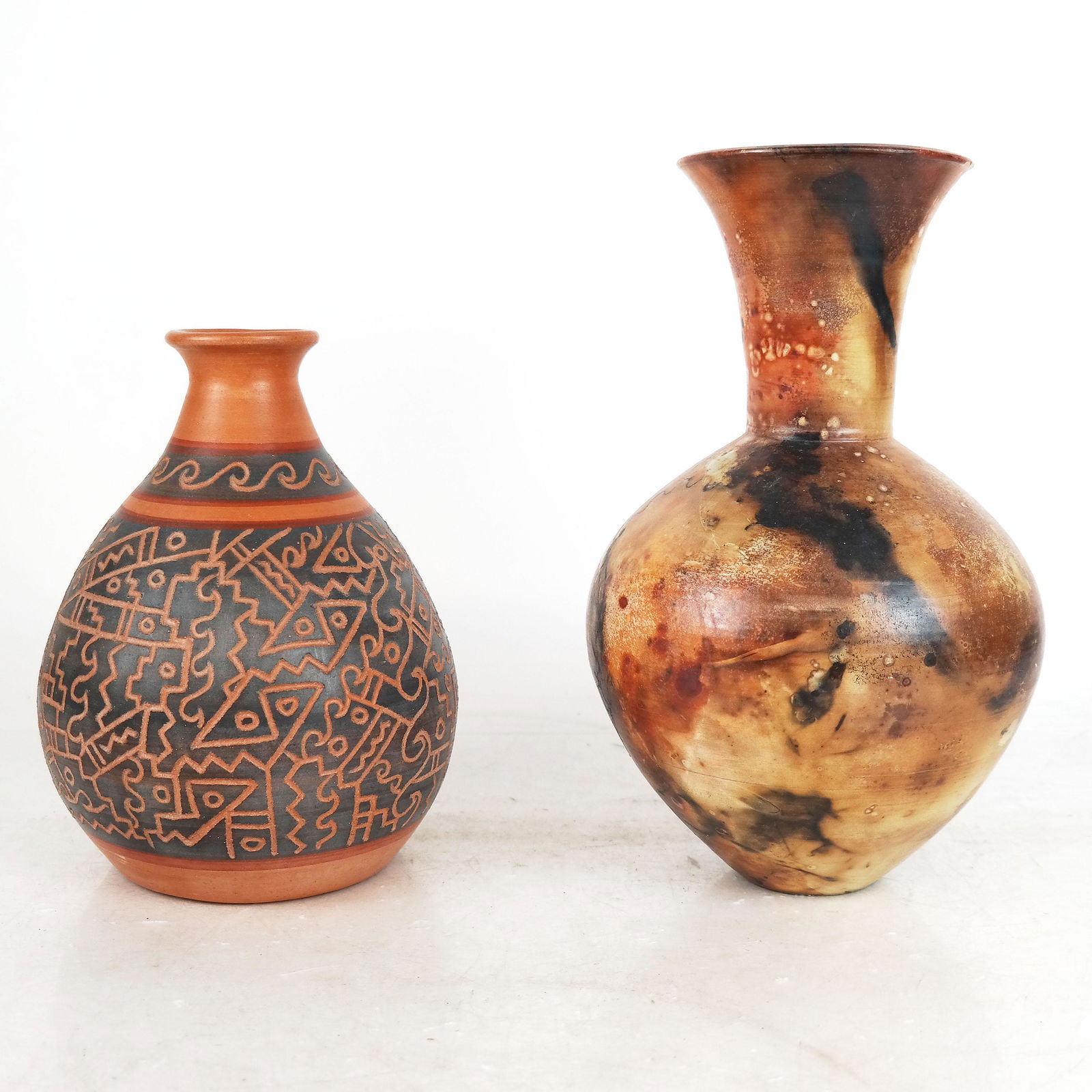Peruvian Vase and Raku Fired Vase (1 of 7)