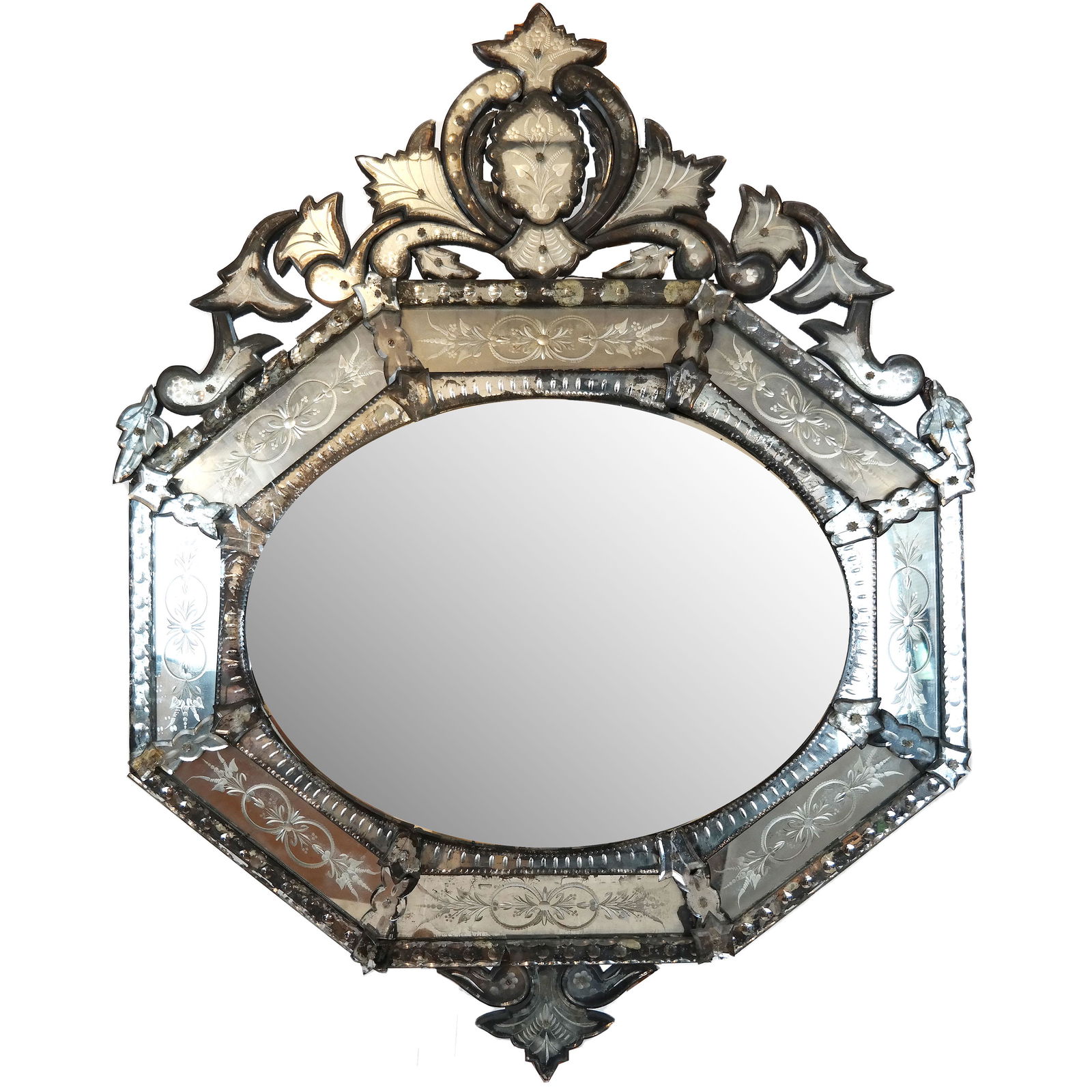 Large Antique Venetian Glass Mirror (1 of 12)