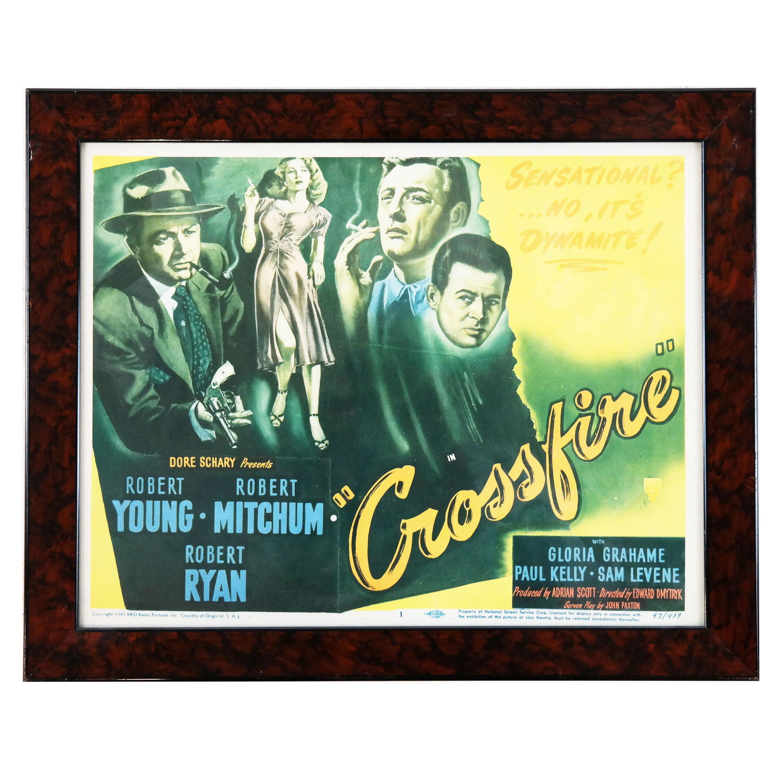 "Crossfire" 1947 Theater Display Poster Repro (1 of 6)