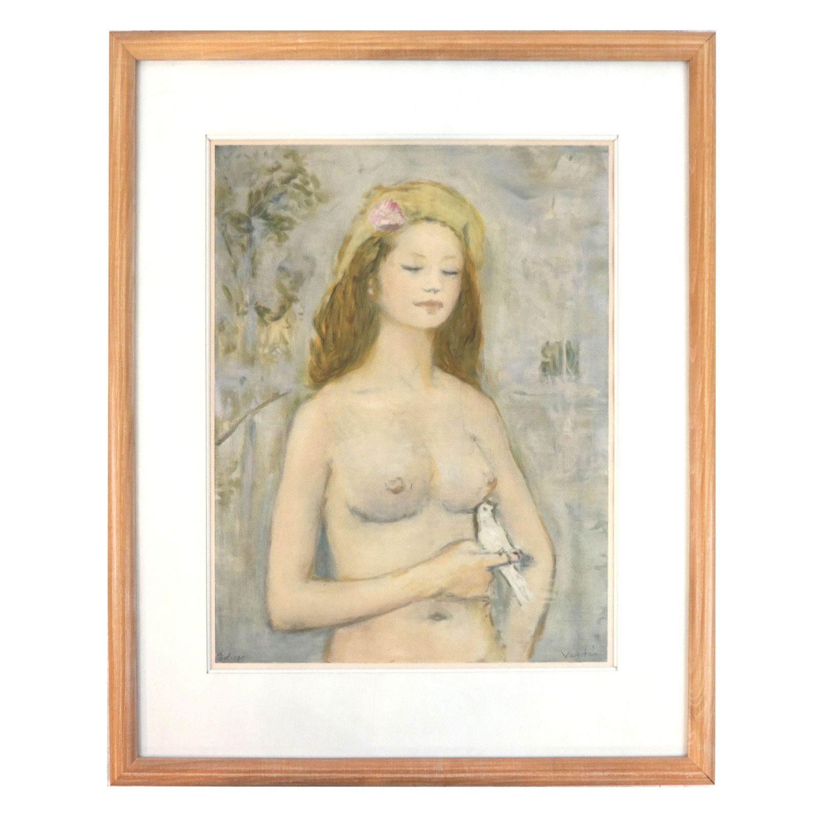 Marcel VERTES - Nude - Lithograph: Lithograph from an Ed. 100, of a nude female, by Marcel Vertes (French, 1895-1961). [Sight: 19" H x 16" W; Frame: 28 1/4" H x 24" W]. In good condition.